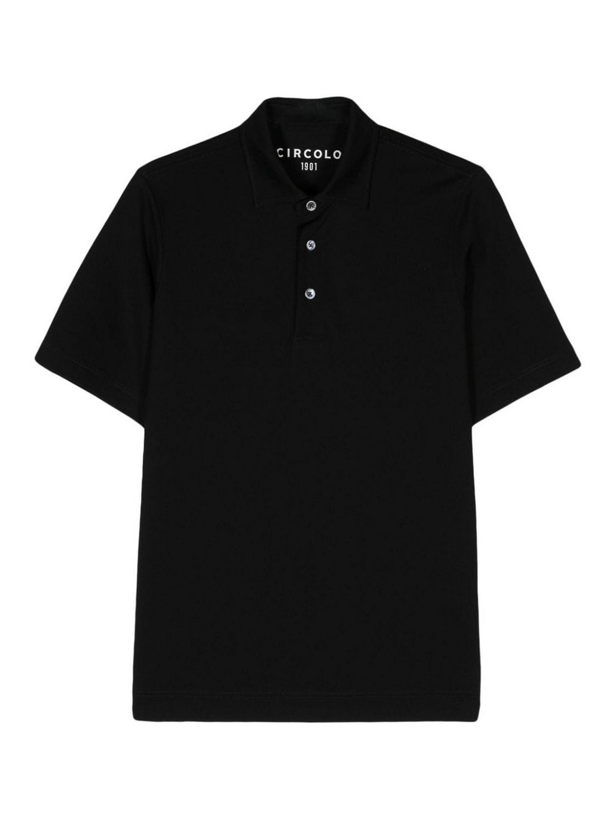Shop Circolo 1901 Classic Pique Polo Shirt In Black