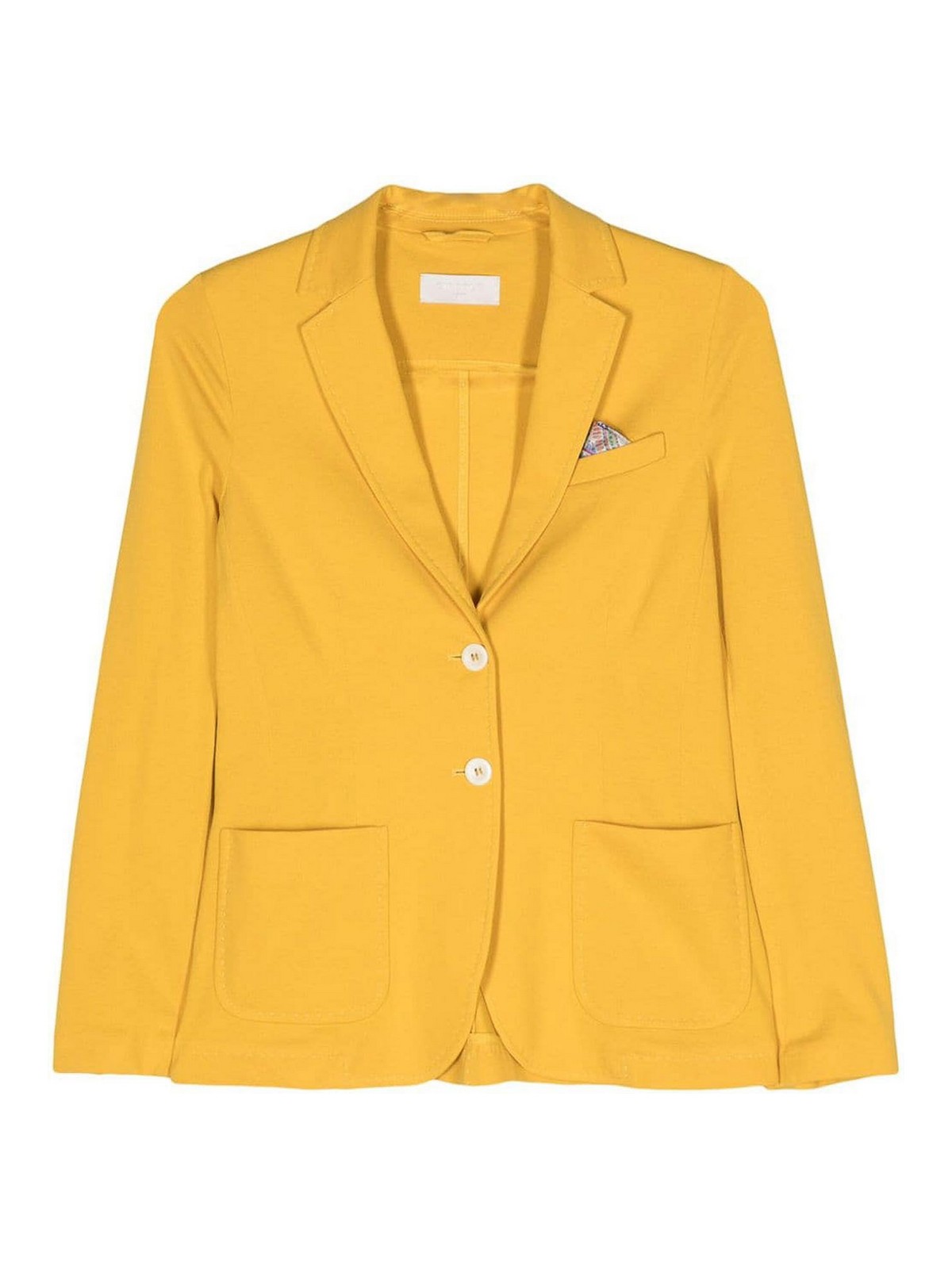 Shop Circolo 1901 Single-breasted Pique Jacket In Yellow