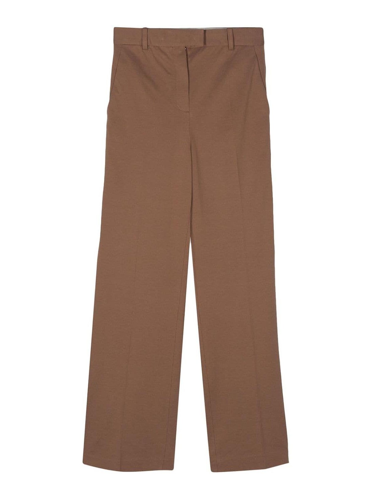 Shop Circolo 1901 Pique Trousers In Brown