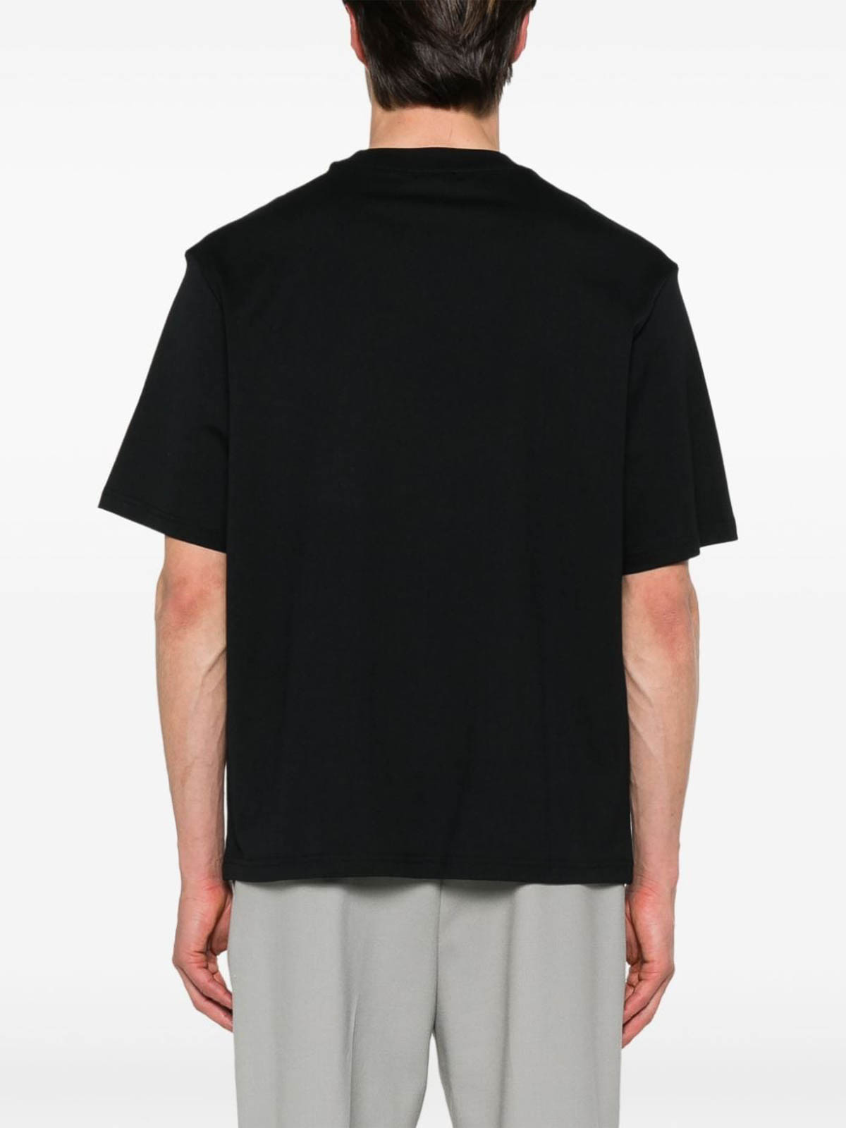 Shop E'clat Printed Cotton T-shirt In Black