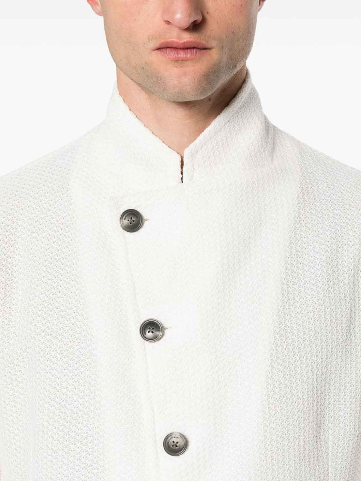 Shop E'clat Linen And Cotton Blend Jacket In White