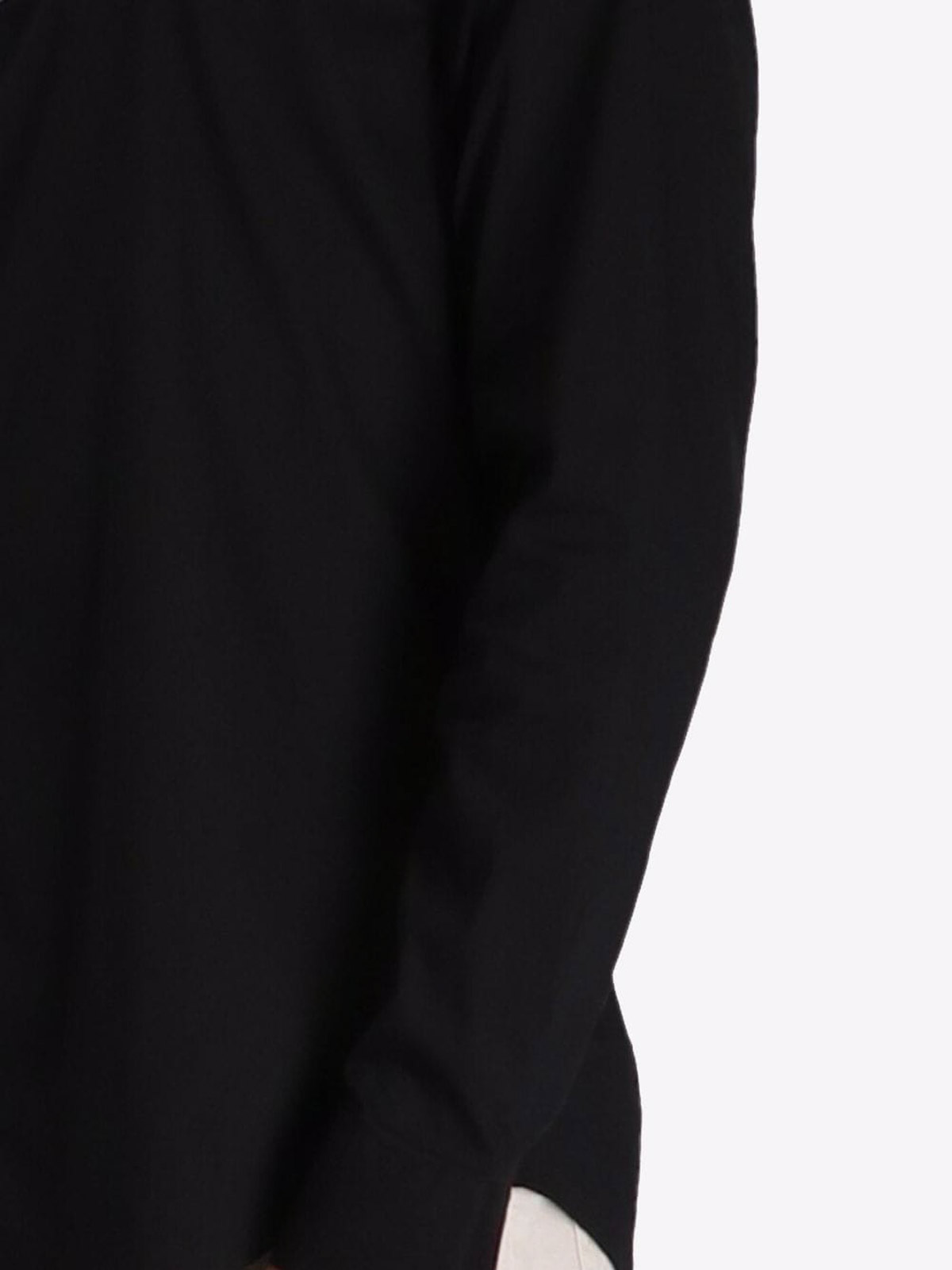 Shop Emporio Armani Logo Cotton Shirt In Black