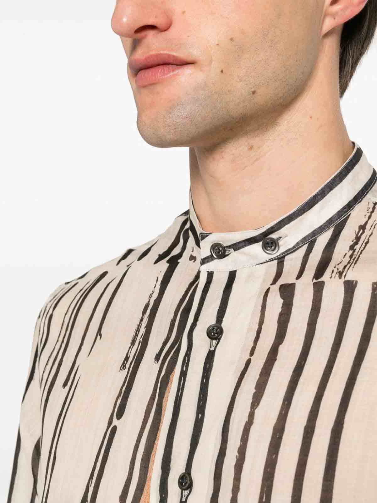 Shop Emporio Armani Printed Shirt In Beige