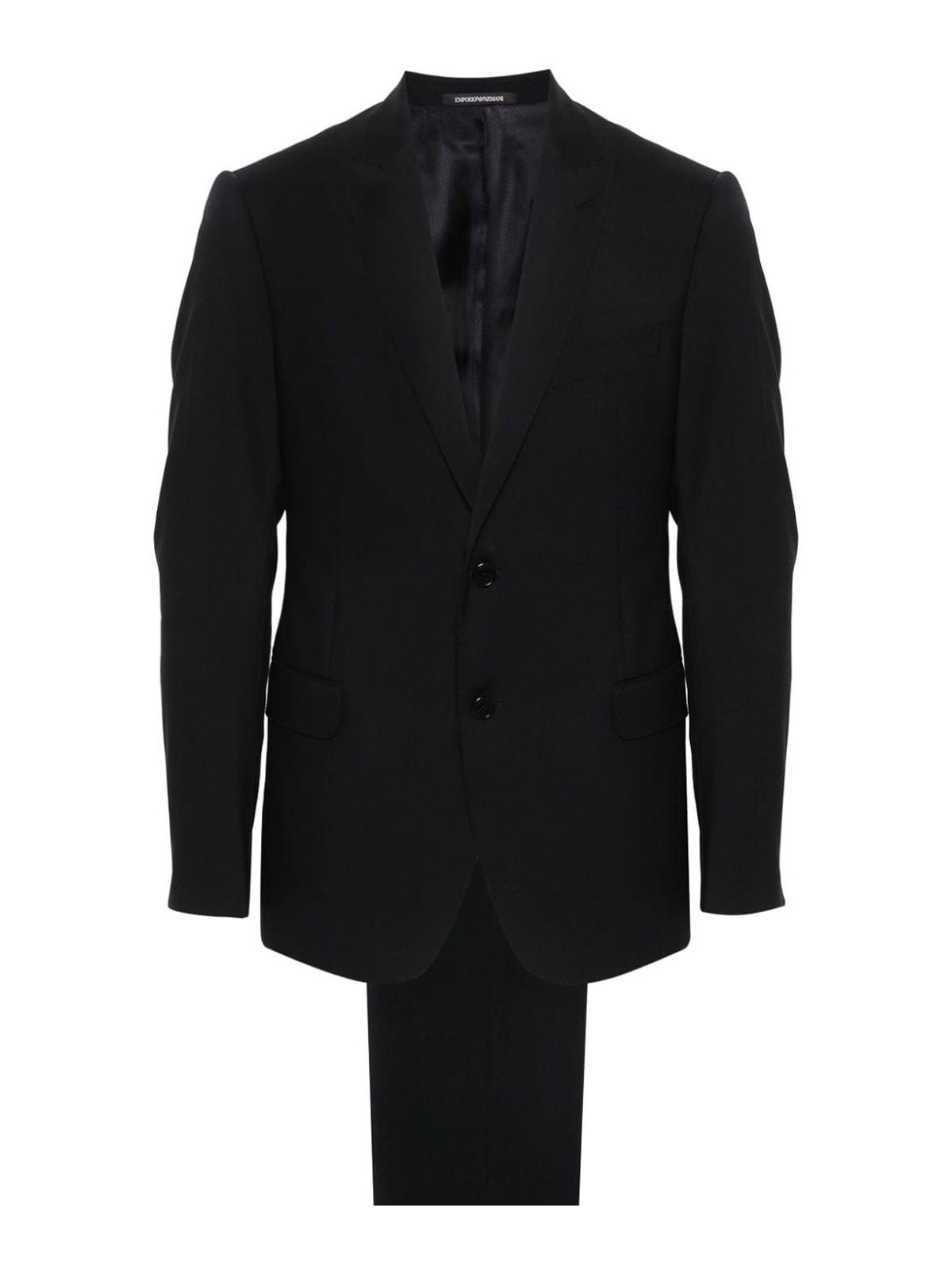 Shop Emporio Armani Wool Single-breasted Suit In Blue