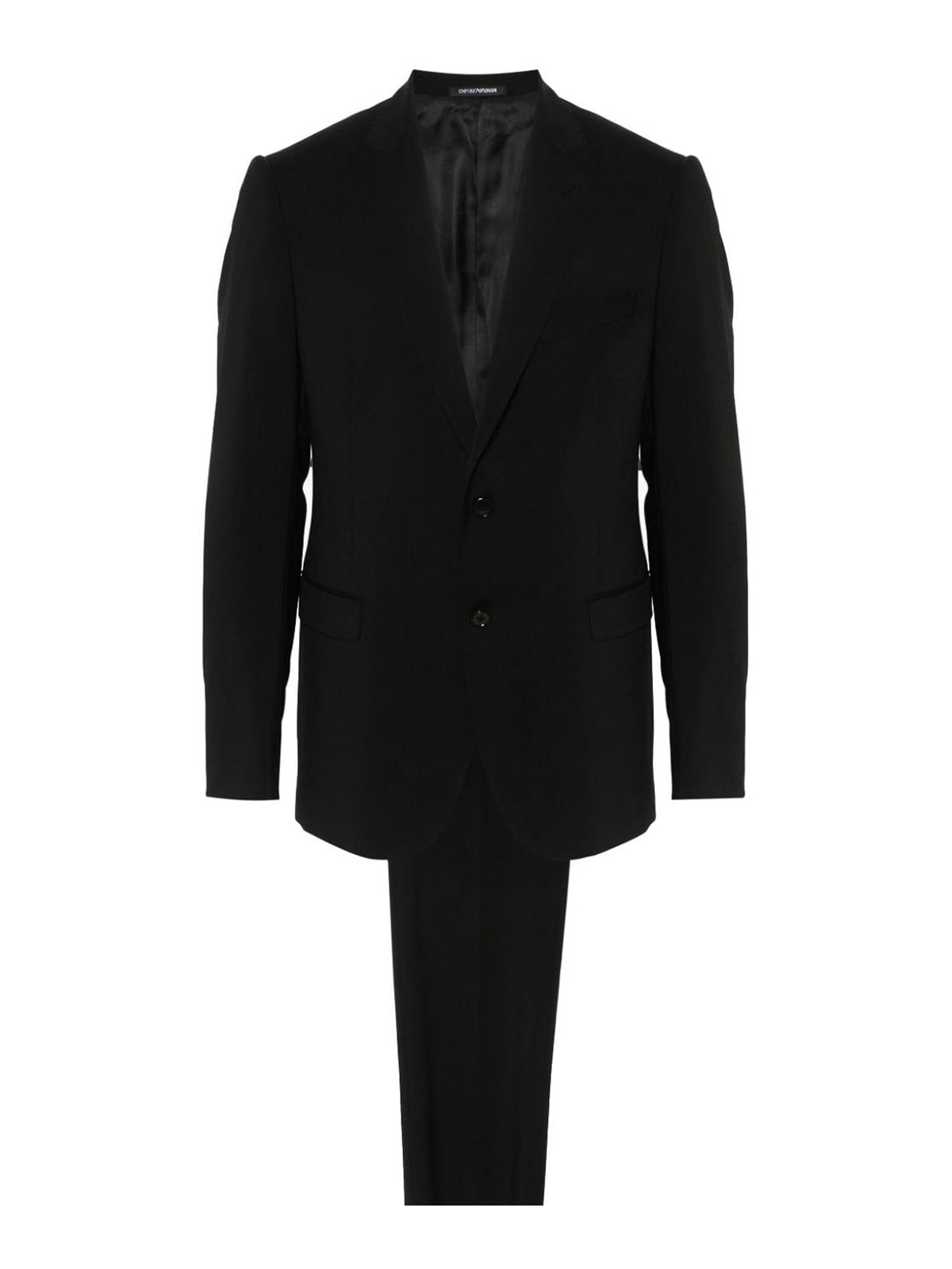 Emporio Armani Wool Single-breasted Suit In Black
