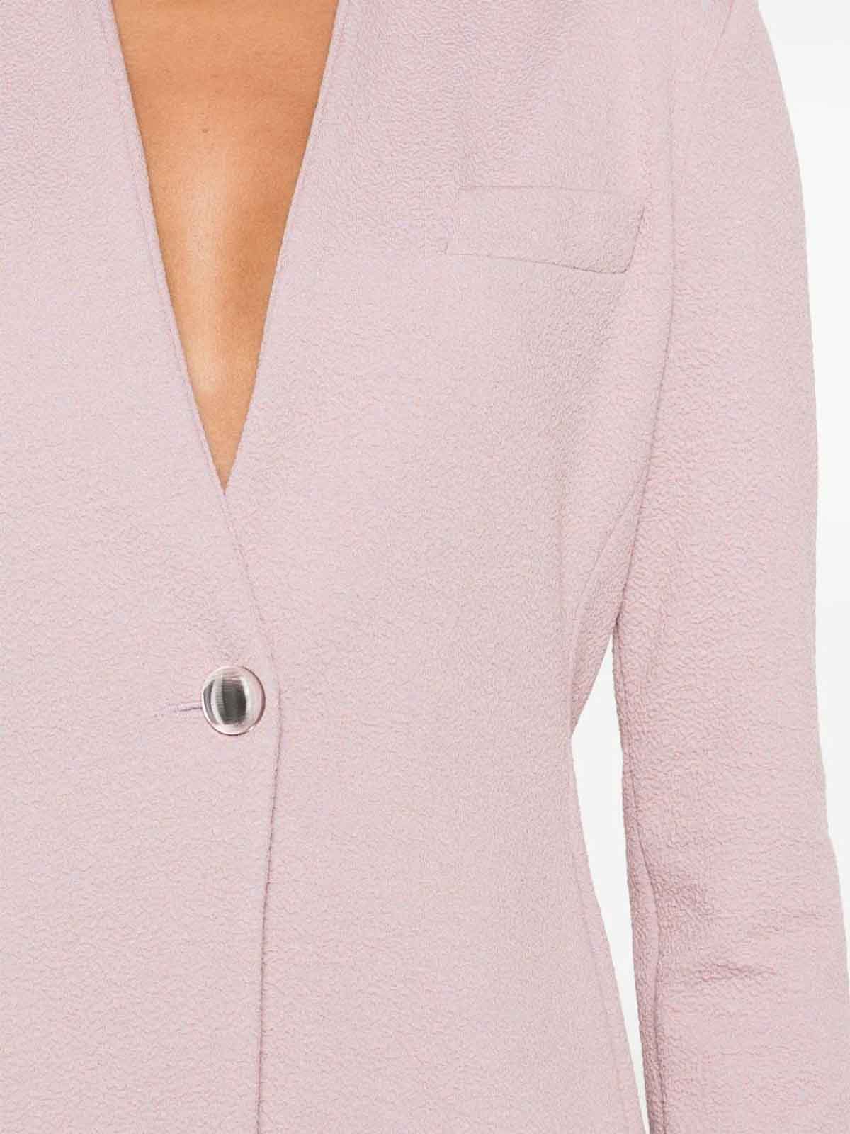 Shop Emporio Armani Single-breasted Blazer Jacket In Light Pink