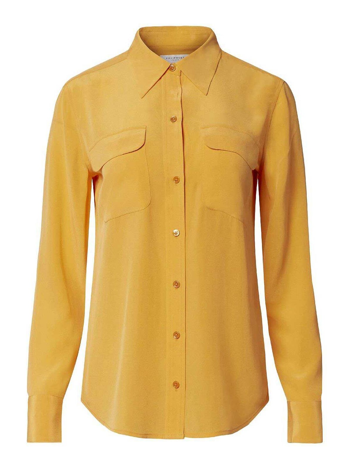 Equipment Slim Fit Silk Shirt In Orange
