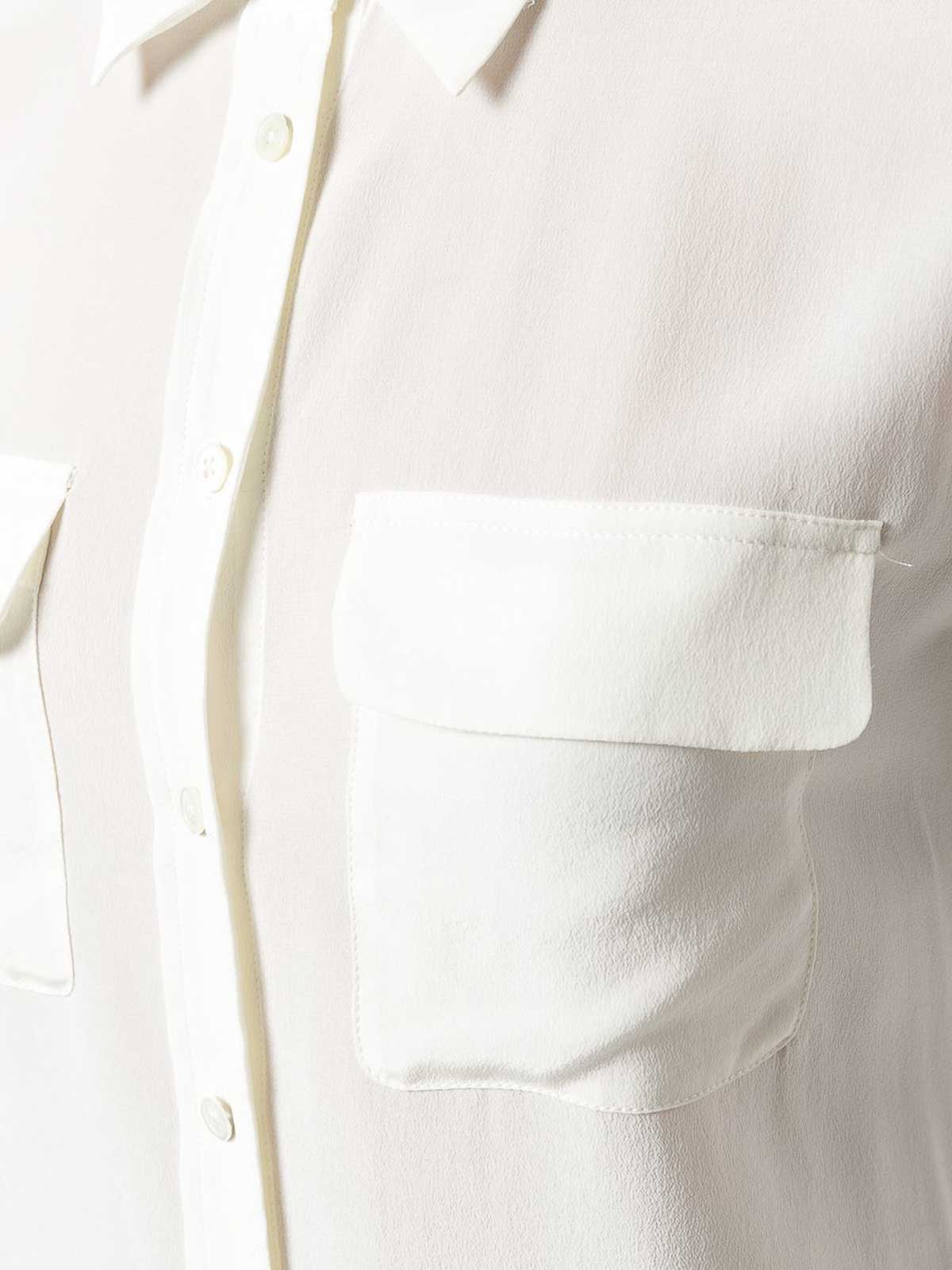 Shop Equipment Slim Fit Silk Shirt In White