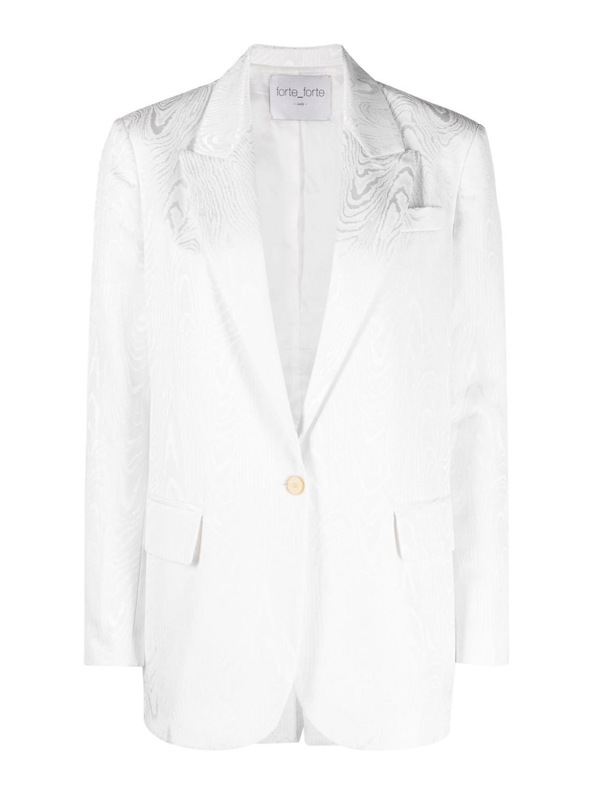 Shop Forte Forte Jacquard Jacket In White