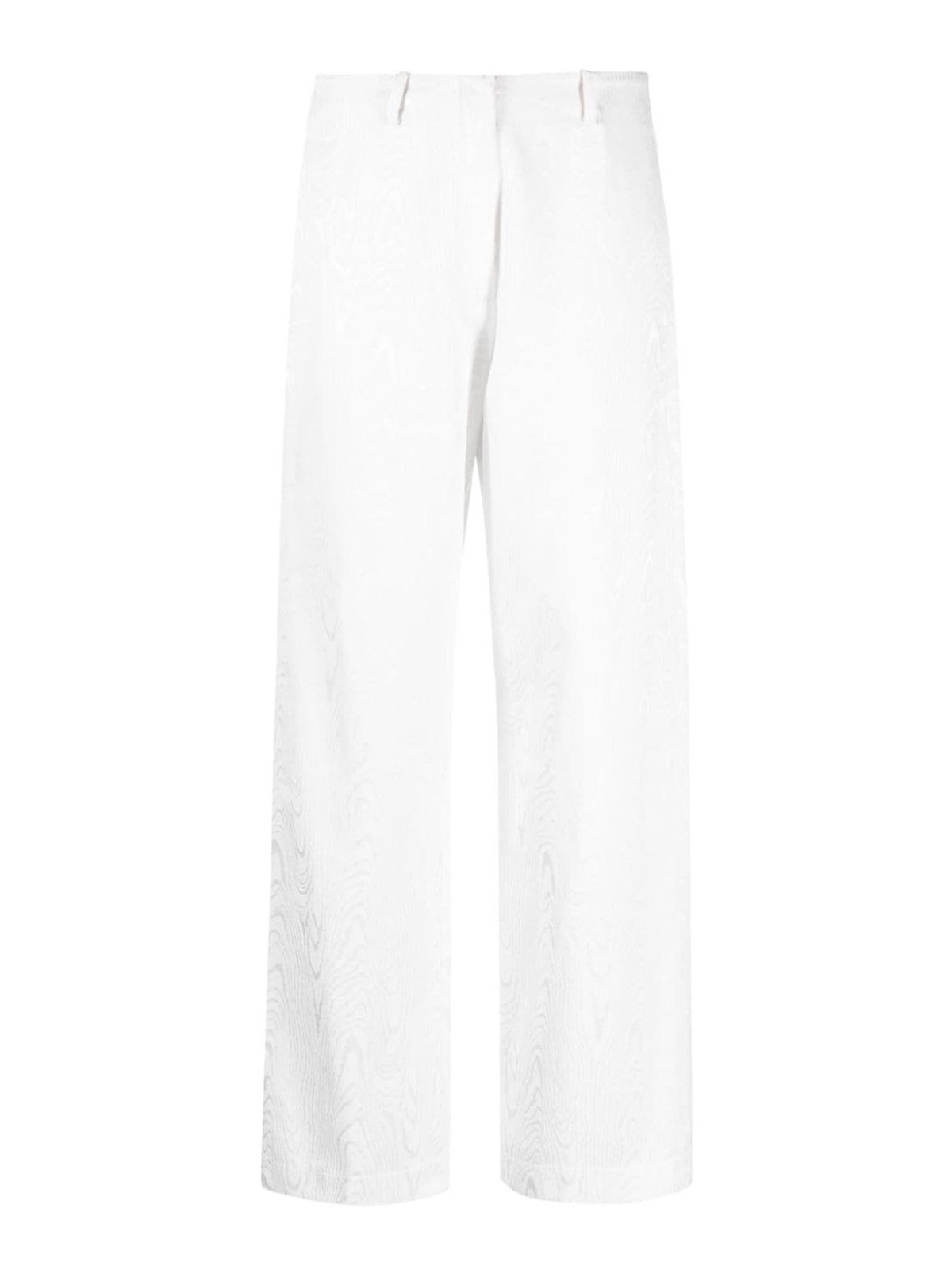 Shop Forte Forte Wide-leg Jacquard Trousers In White