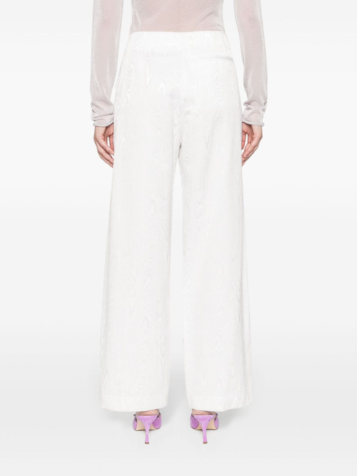 Shop Forte Forte Wide-leg Jacquard Trousers In White