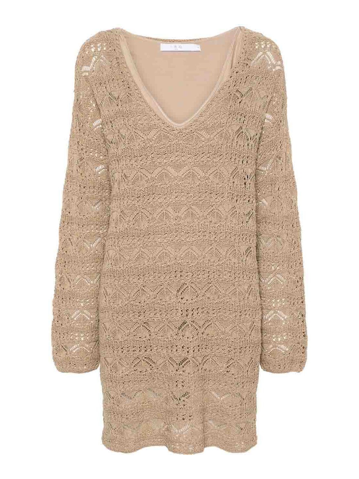 Iro Crochet Cotton Short Dress - Brown - Women|LIZAMIWM33BRO13