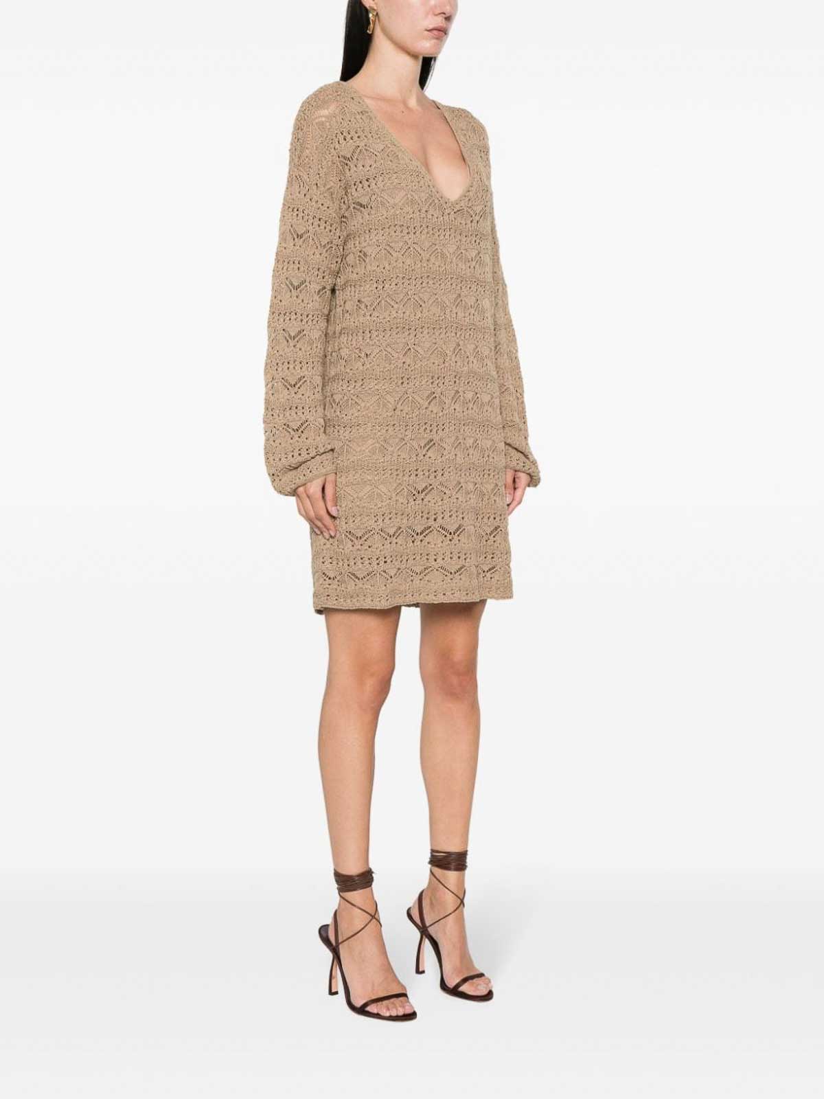 white christmas dresses Women's Crochet Dress | Red Stripe Mesh Dress | Anna Kosturova