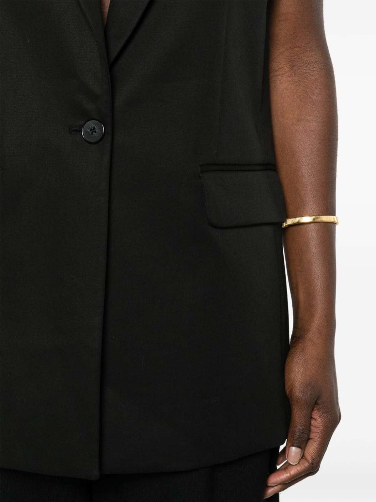 Shop Iro Cotton Single-breasted Vest In Black