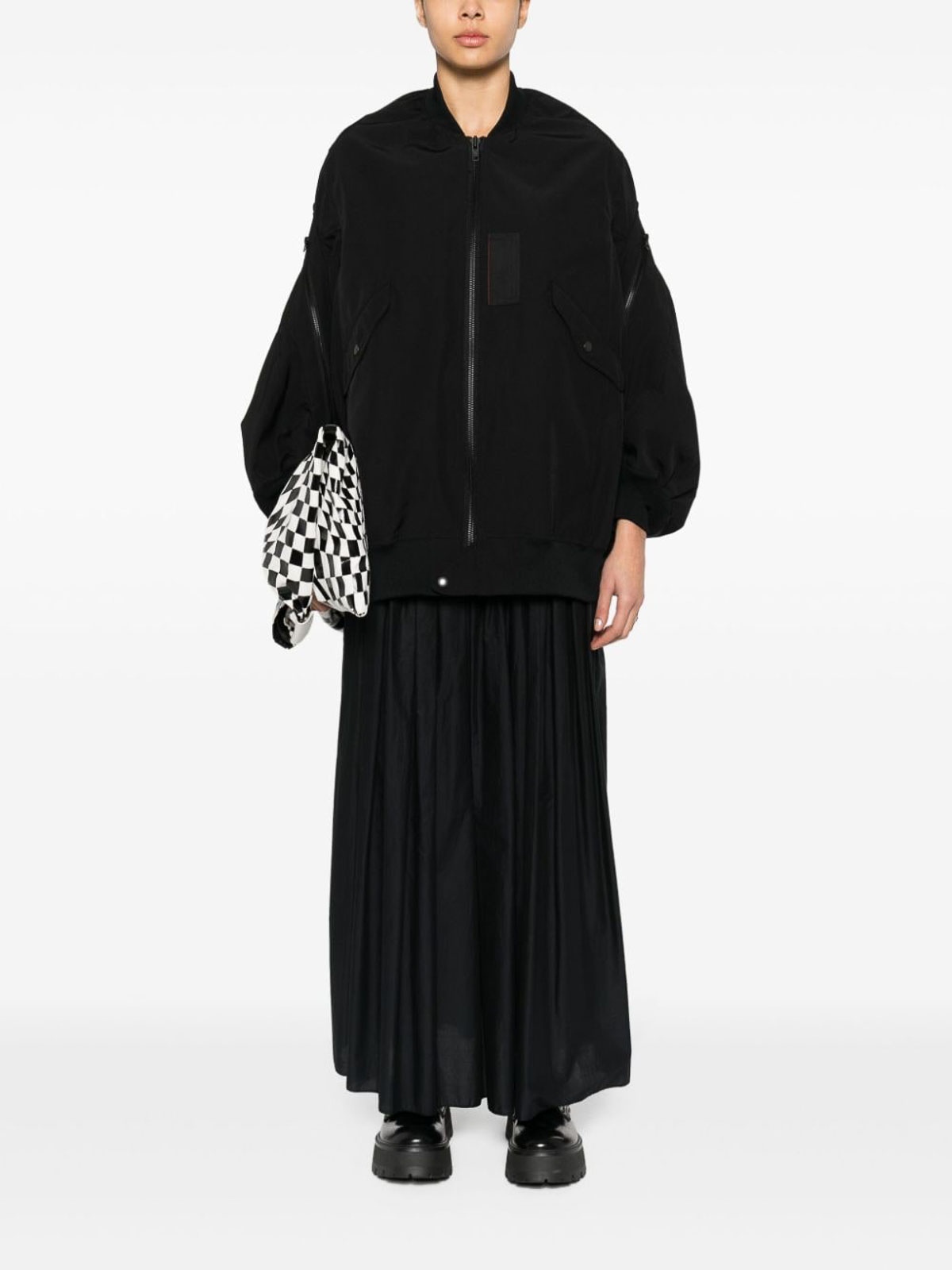 Shop Junya Watanabe Synthetic Fabric Bomber Jacket In Black