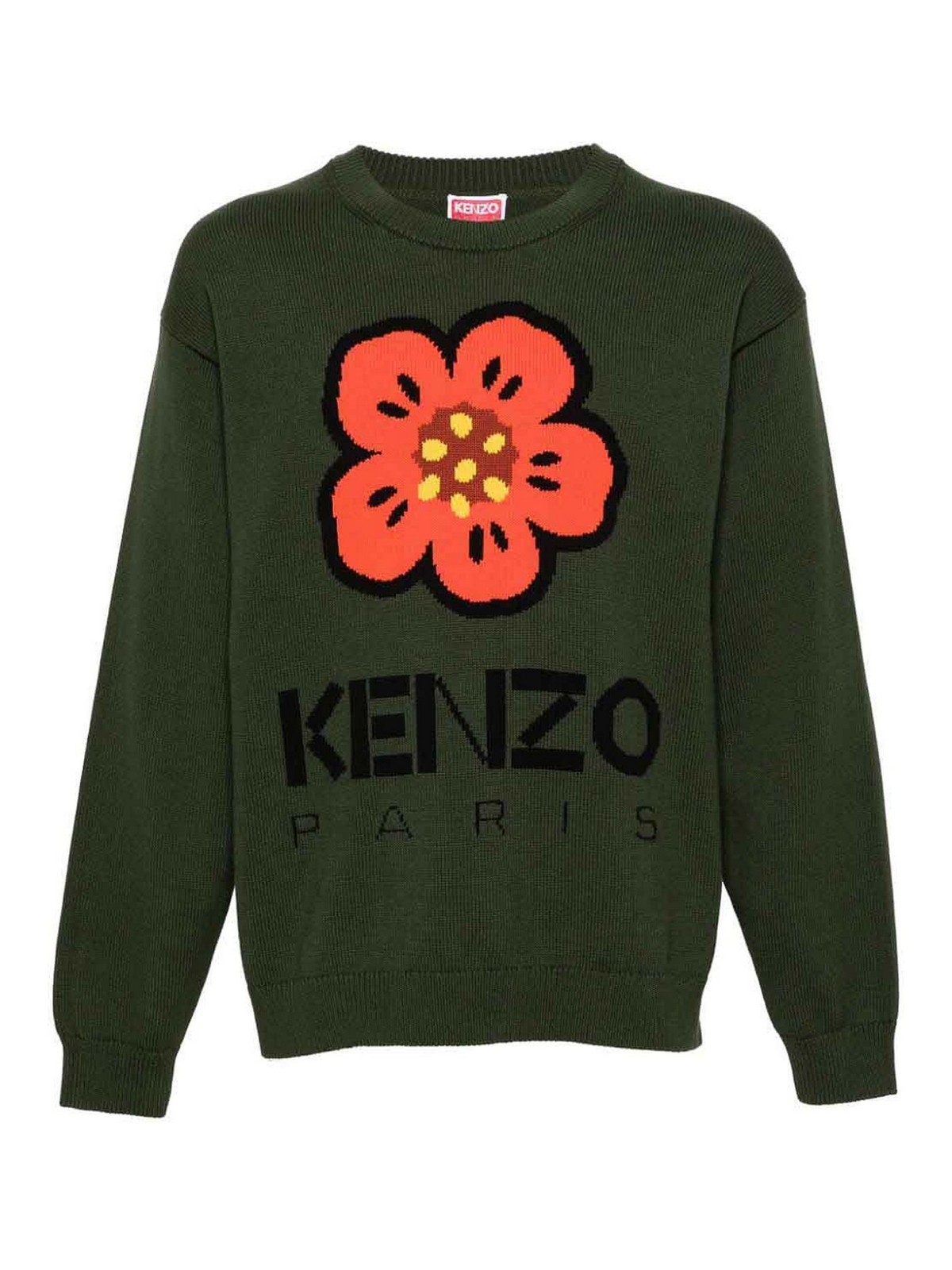 Kenzo Boke Flower Cotton Sweater In Light Brown