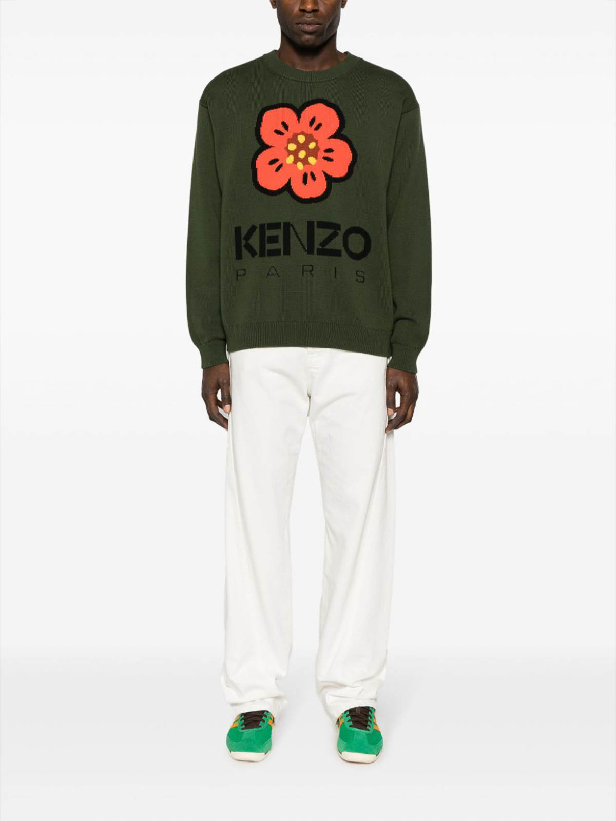 Shop Kenzo Boke Flower Cotton Sweater In Light Brown