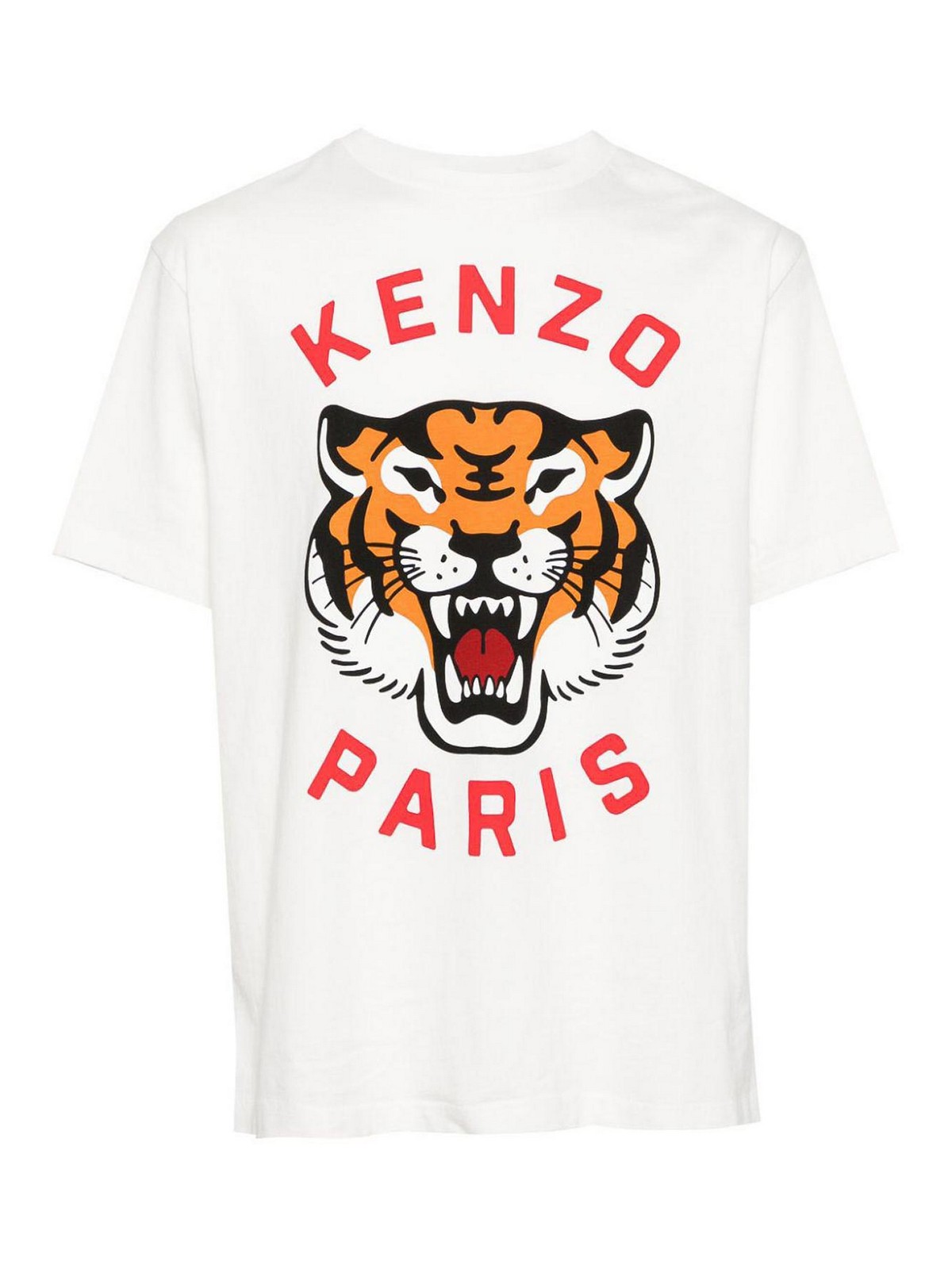 Kenzo Lucky Tiger Cotton T-shirt In White
