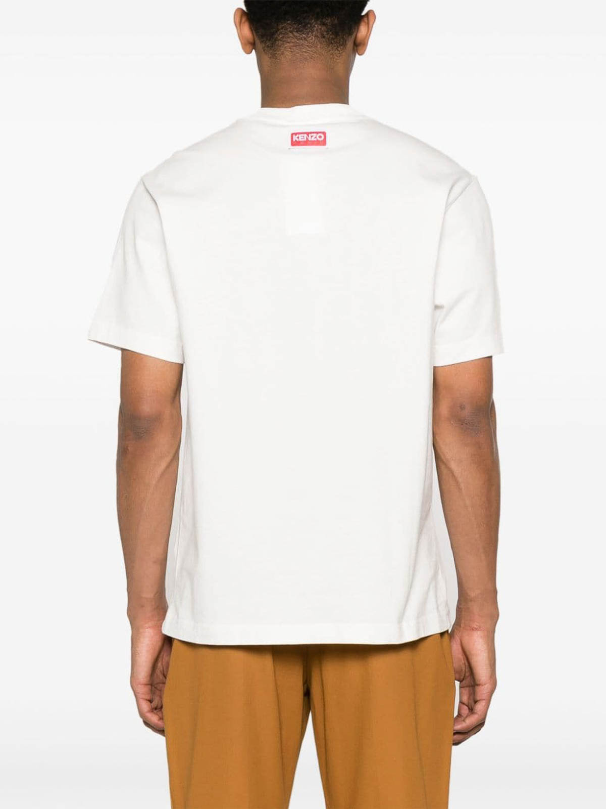Shop Kenzo Lucky Tiger Cotton T-shirt In White