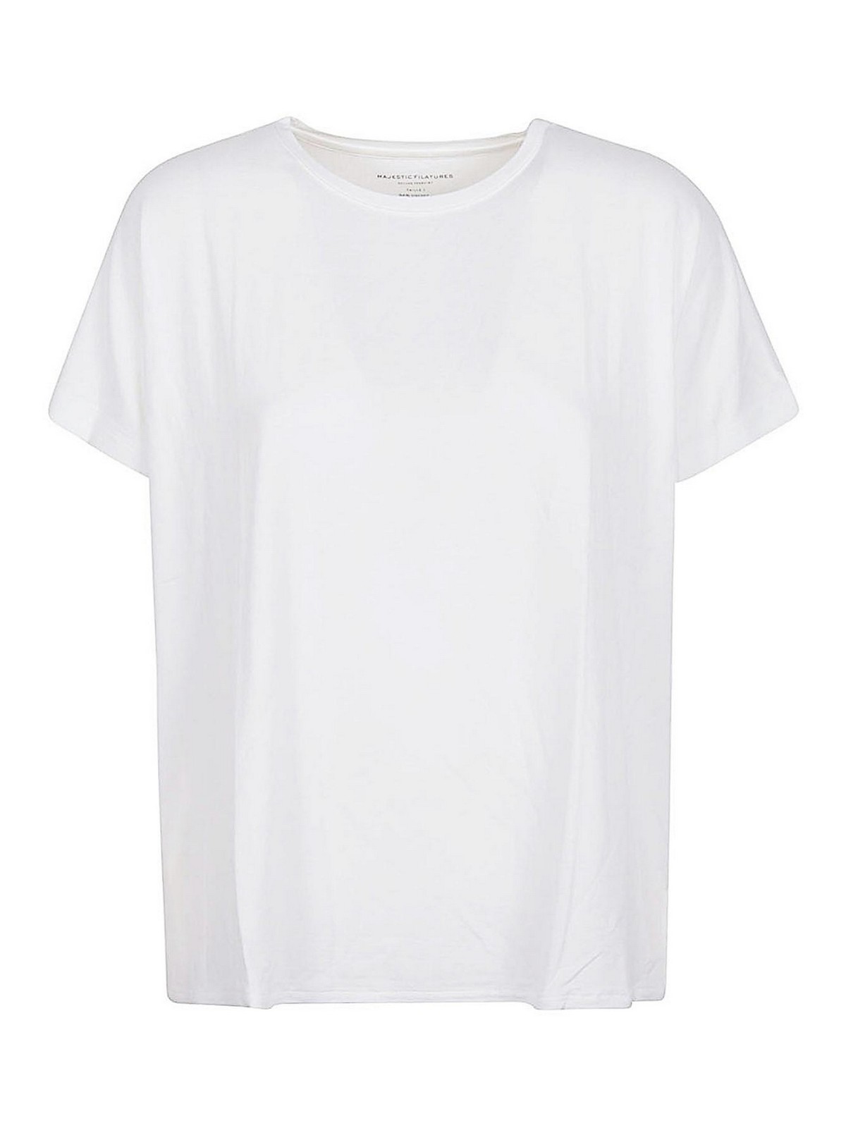 Shop Majestic Oversized Viscose T-shirt In White