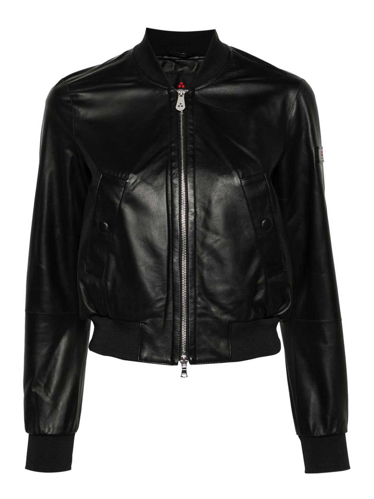 Peuterey Choisya Leather Bomber Jacket In Black