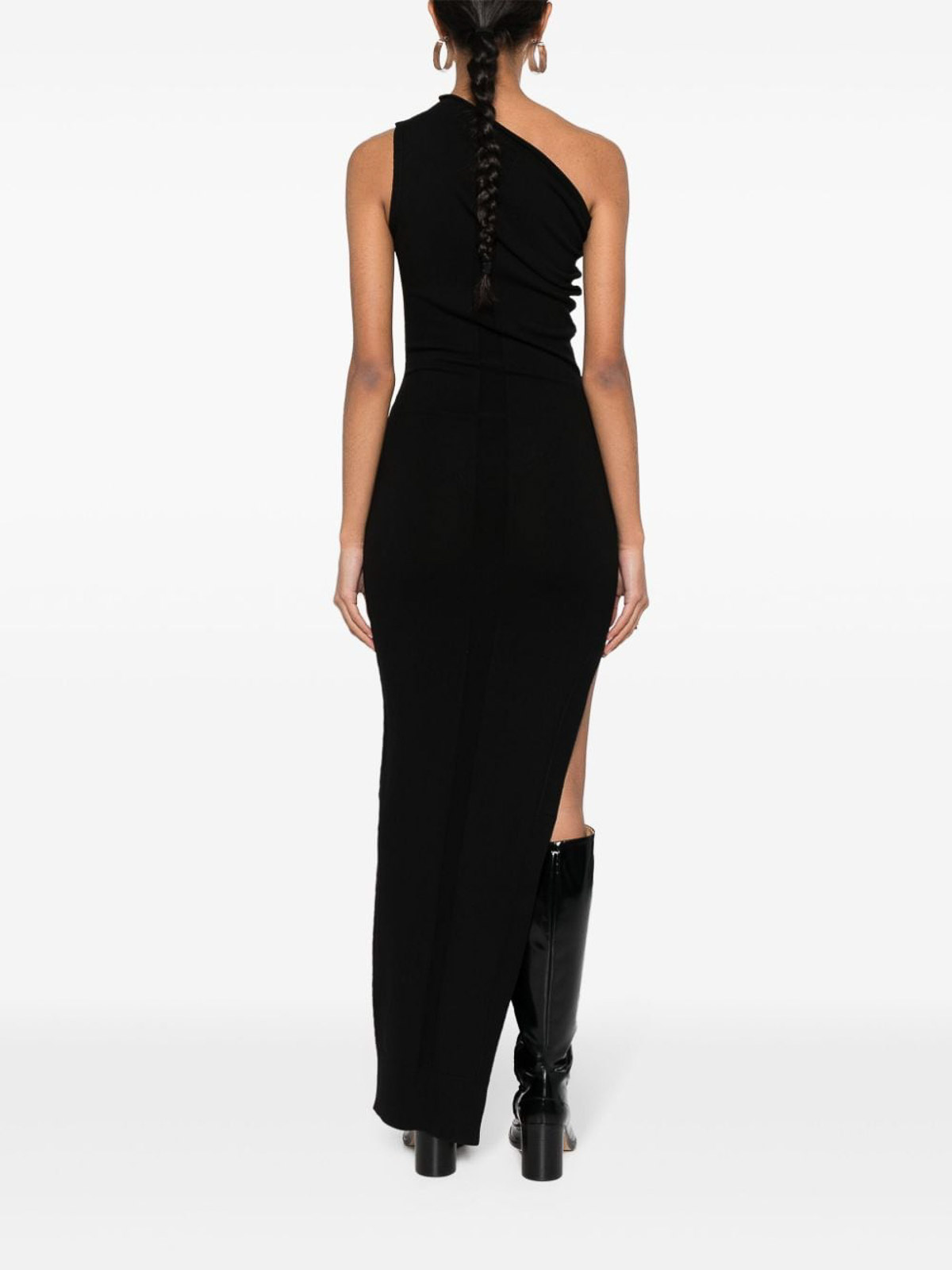Shop Rick Owens One-shoulder Long Dress In Black