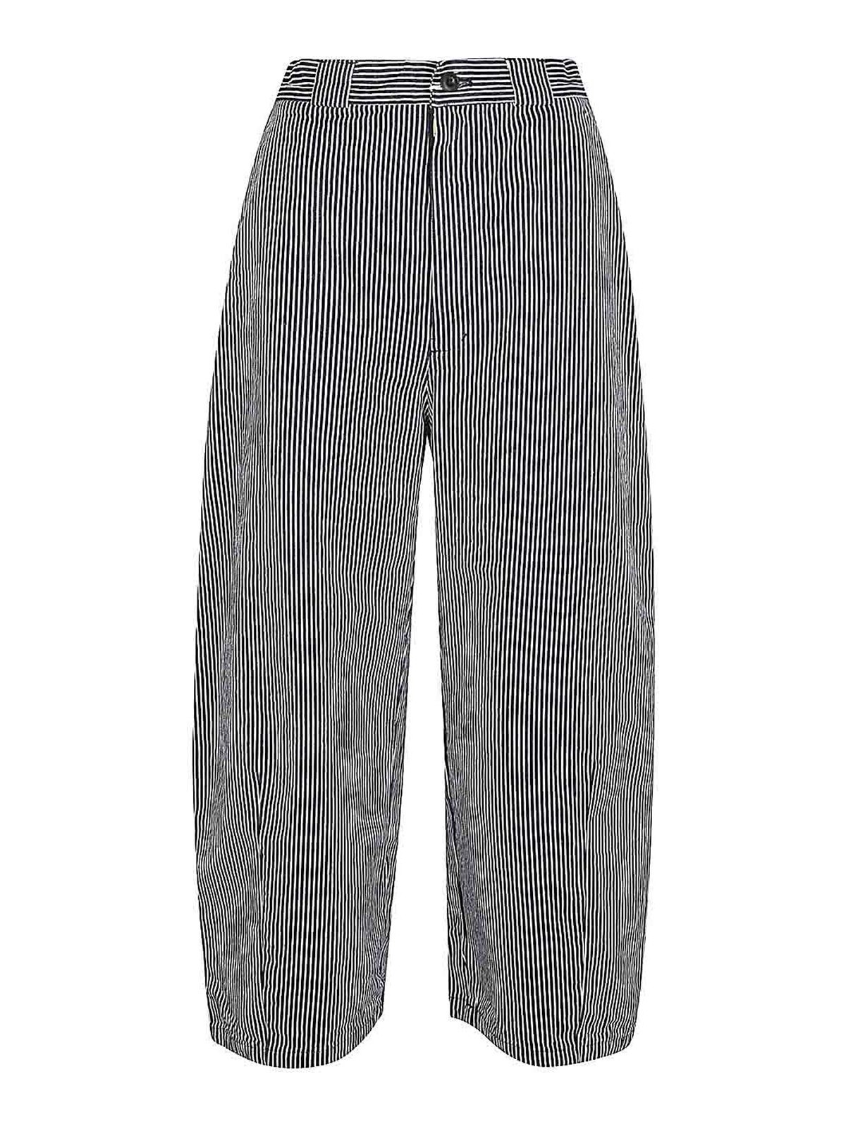 Shop Sarahwear Striped Cotton Tulip Trousers In Blue