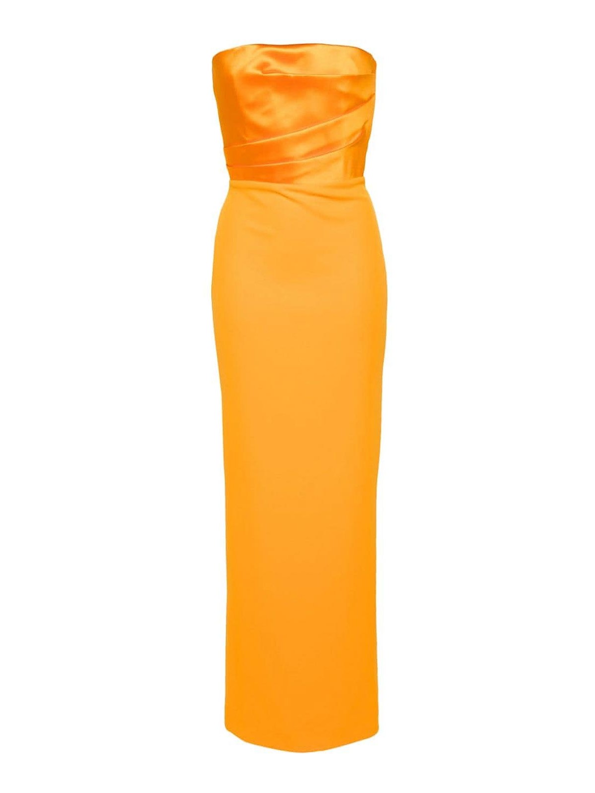 strapless open back dress Lindsay Ombre Cowl Mesh Dress (Tangerine)