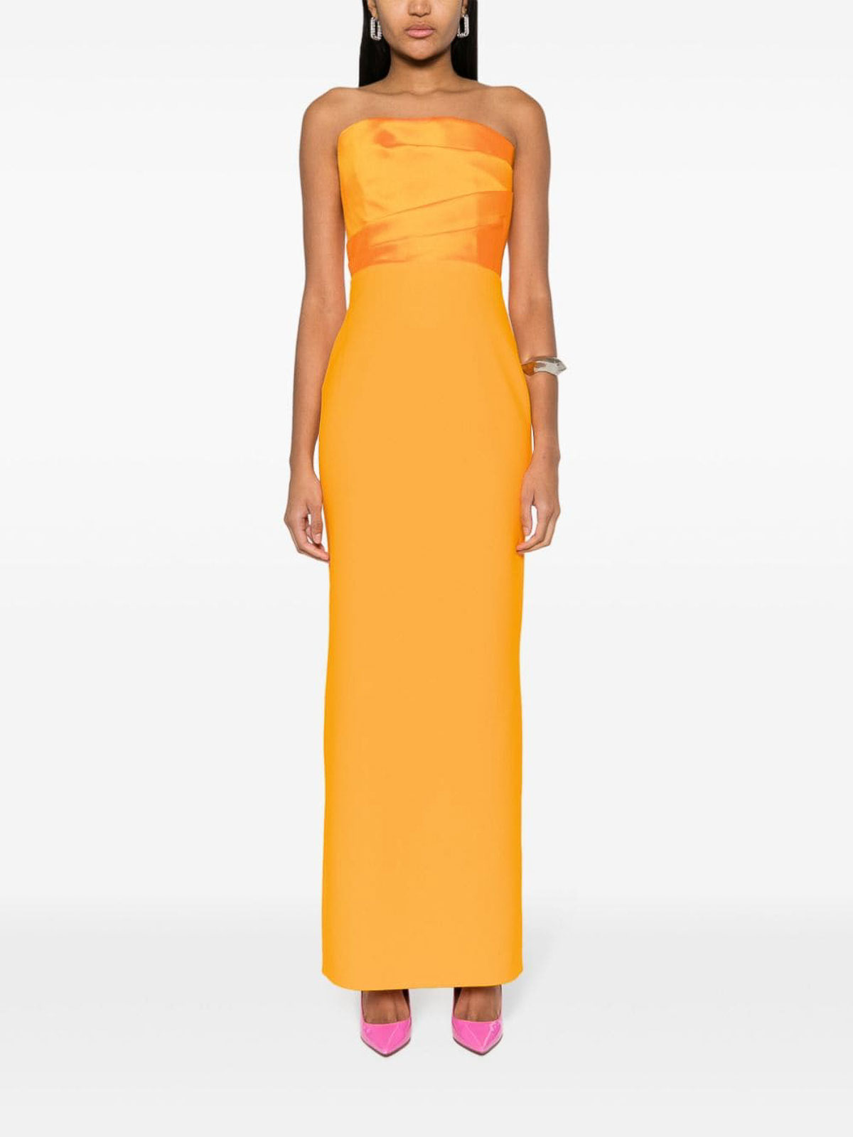 Solace London The Afra Maxi Dress - Orange|OS39029CREPEKNITORANGE