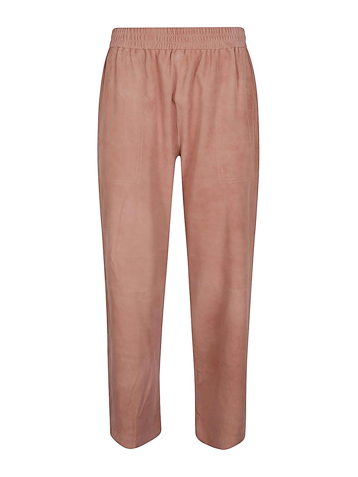 Shop Via Masini 80 Suede Leather Trousers In Light Pink