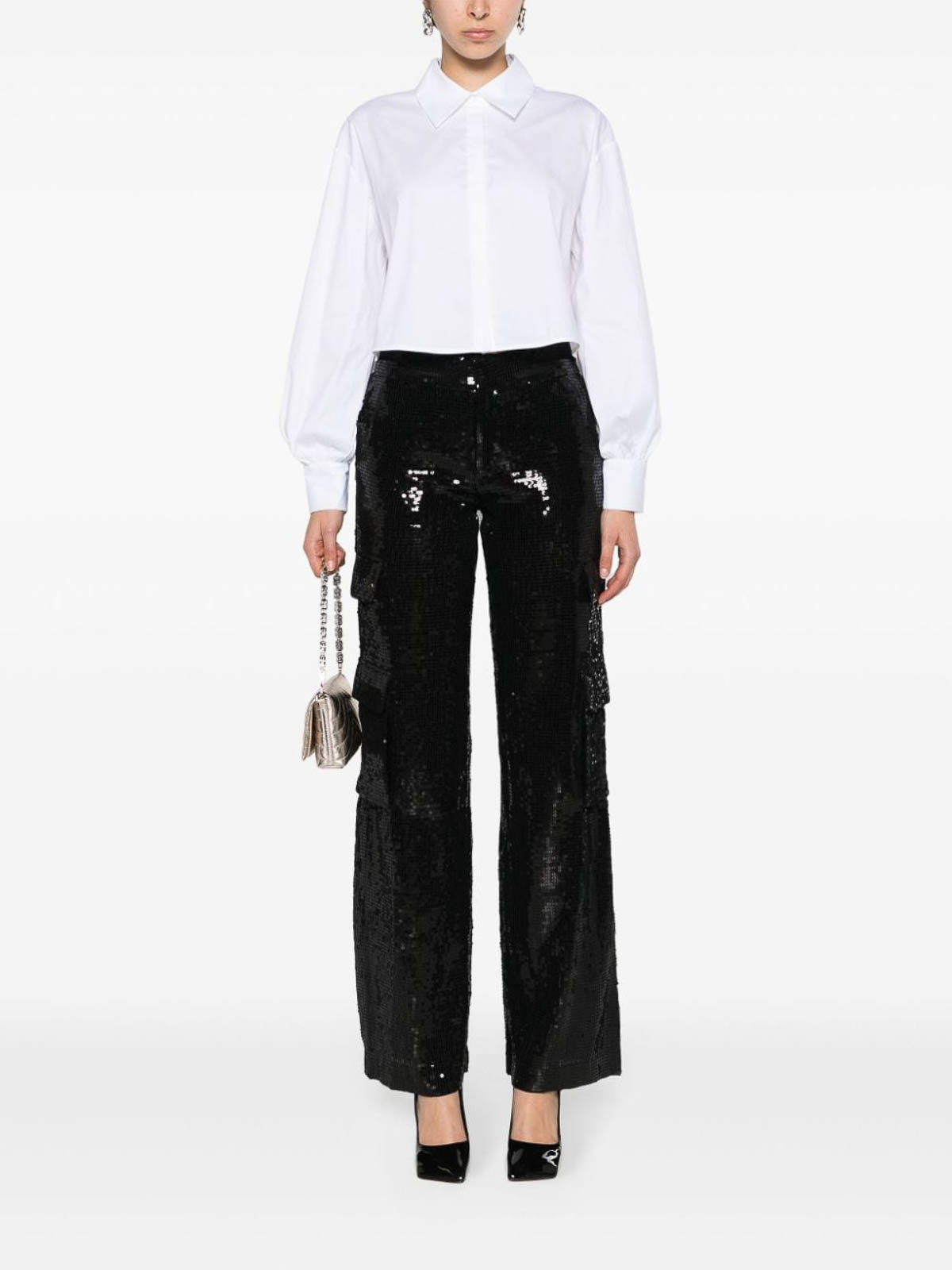 Shop Alice And Olivia Hayes Cargo Trousers In Black
