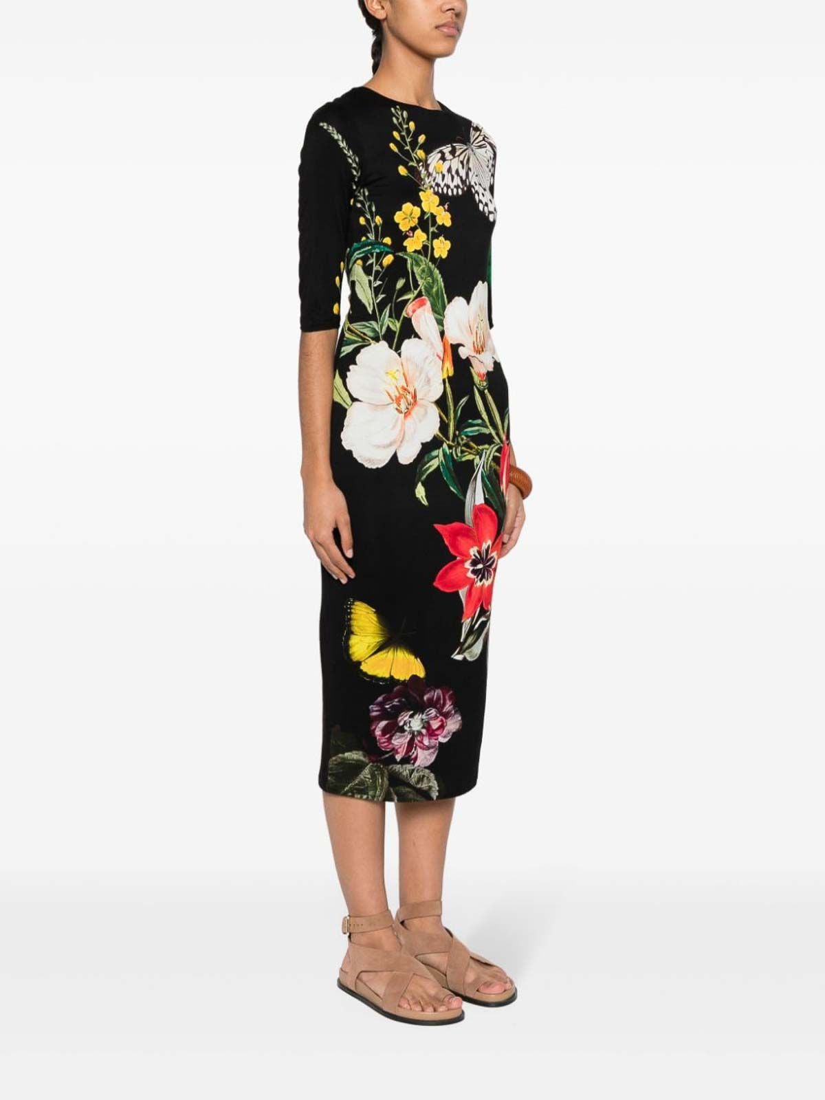 Shop Alice And Olivia Delora Printed Midi Dress In Multicolour