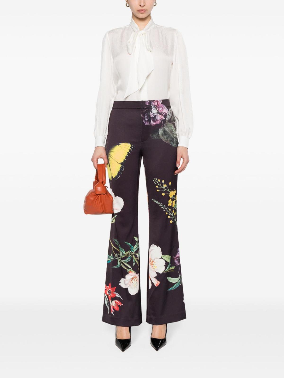 Shop Alice And Olivia Ronnie Printed Trousers In Multicolour