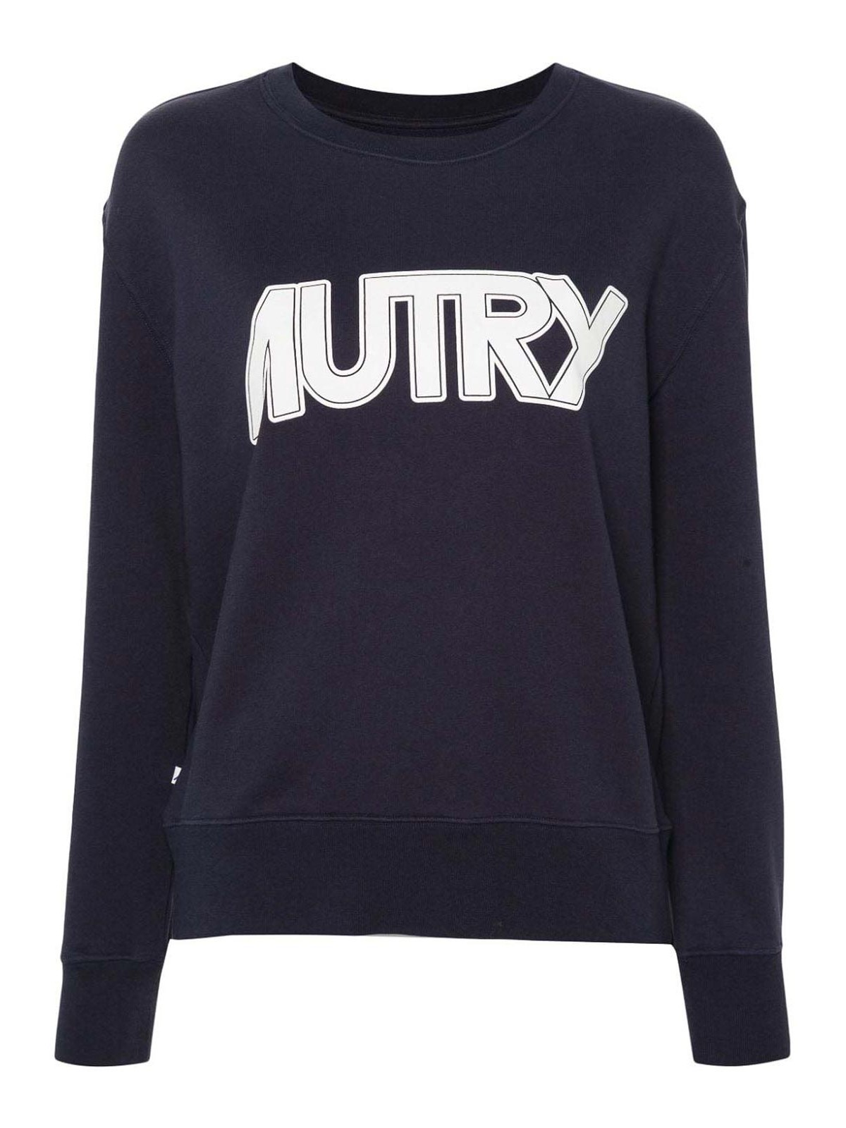 Shop Autry Logo Cotton Sweatshirt In Blue