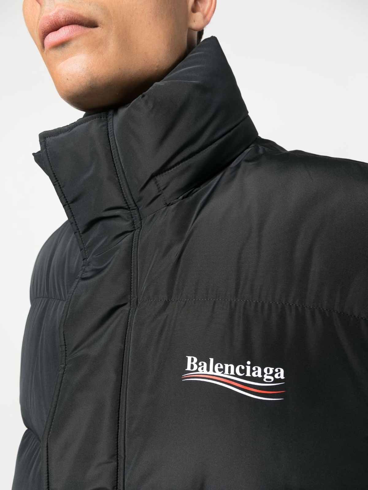 Shop Balenciaga Political Campaign Down Vest In Black