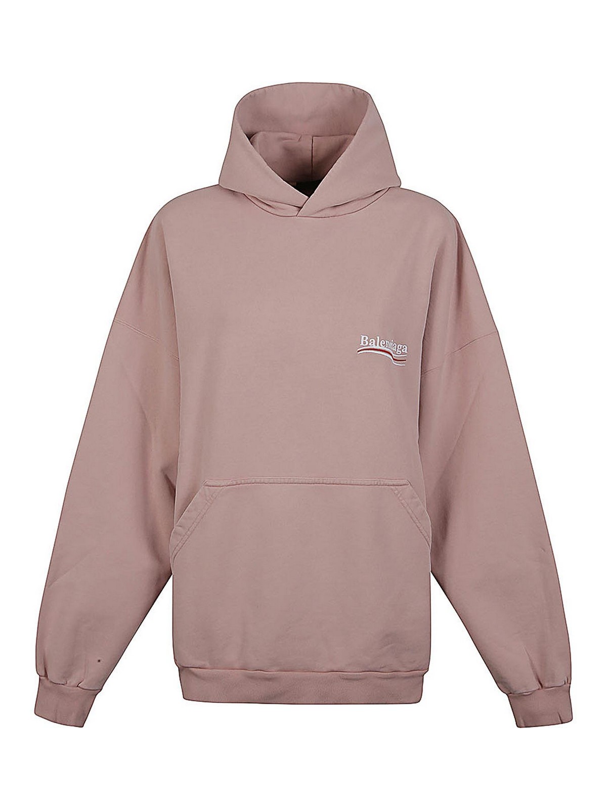 Shop Balenciaga Political Campaign Cotton Hoodie In Nude & Neutrals