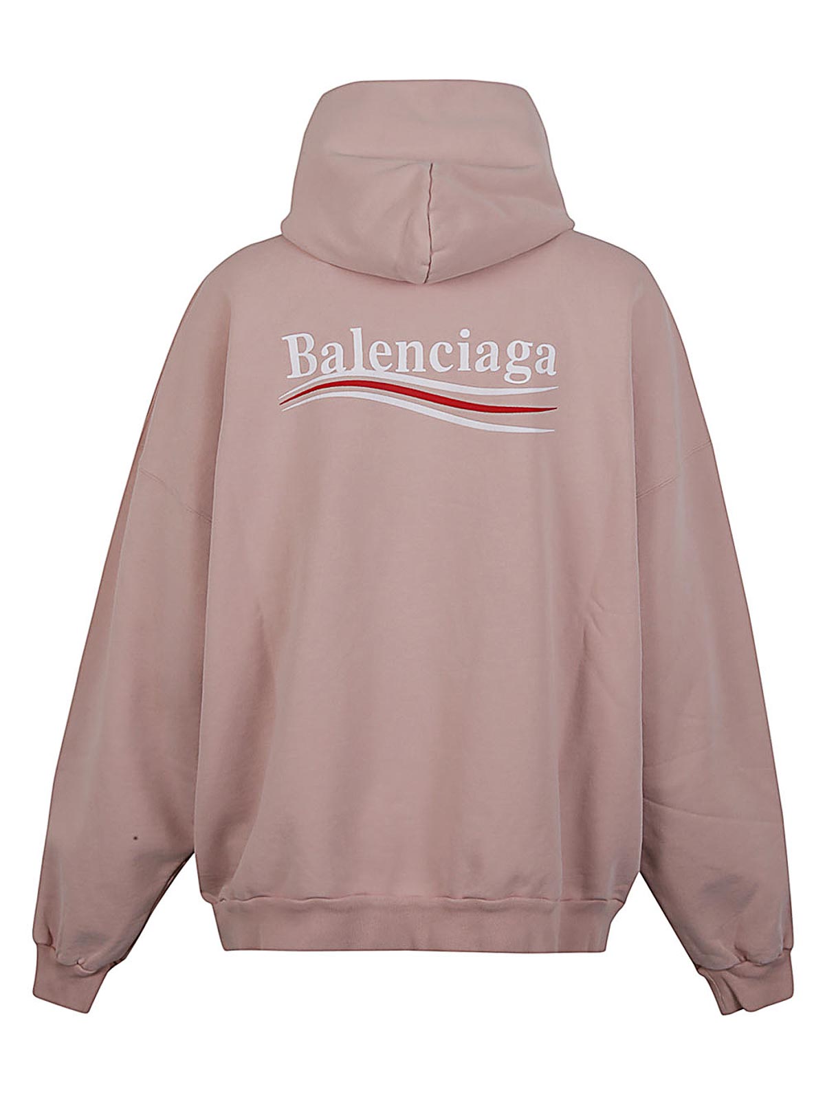Shop Balenciaga Political Campaign Cotton Hoodie In Nude & Neutrals