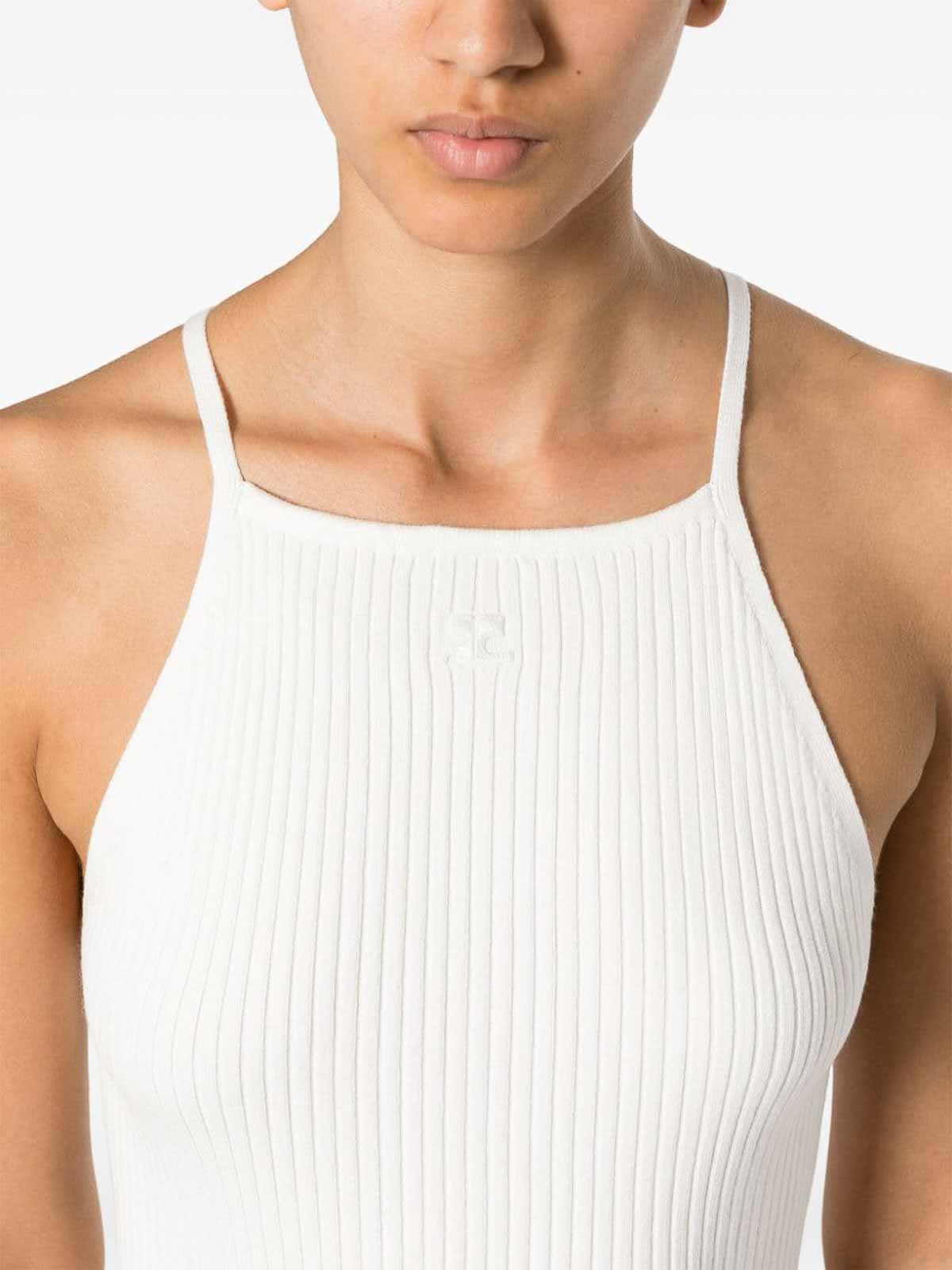 Shop Courrèges Top - Blanco In White