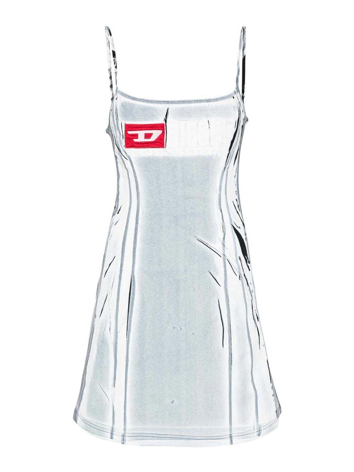 Shop Diesel Vestido Corto - Gris In Grey