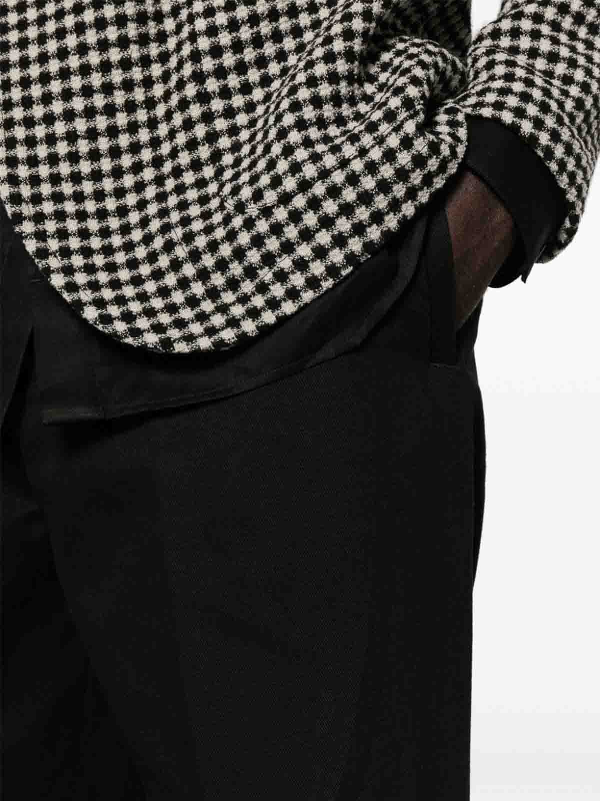 Shop Emporio Armani Cotton Chino Trousers In Black