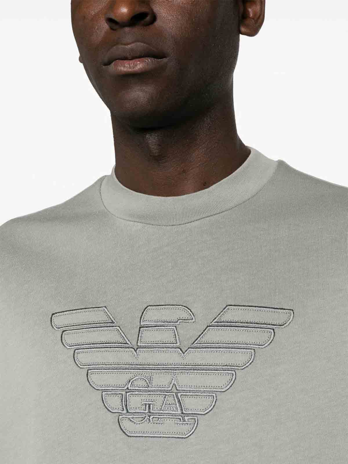 Shop Emporio Armani Camiseta - Gris In Grey