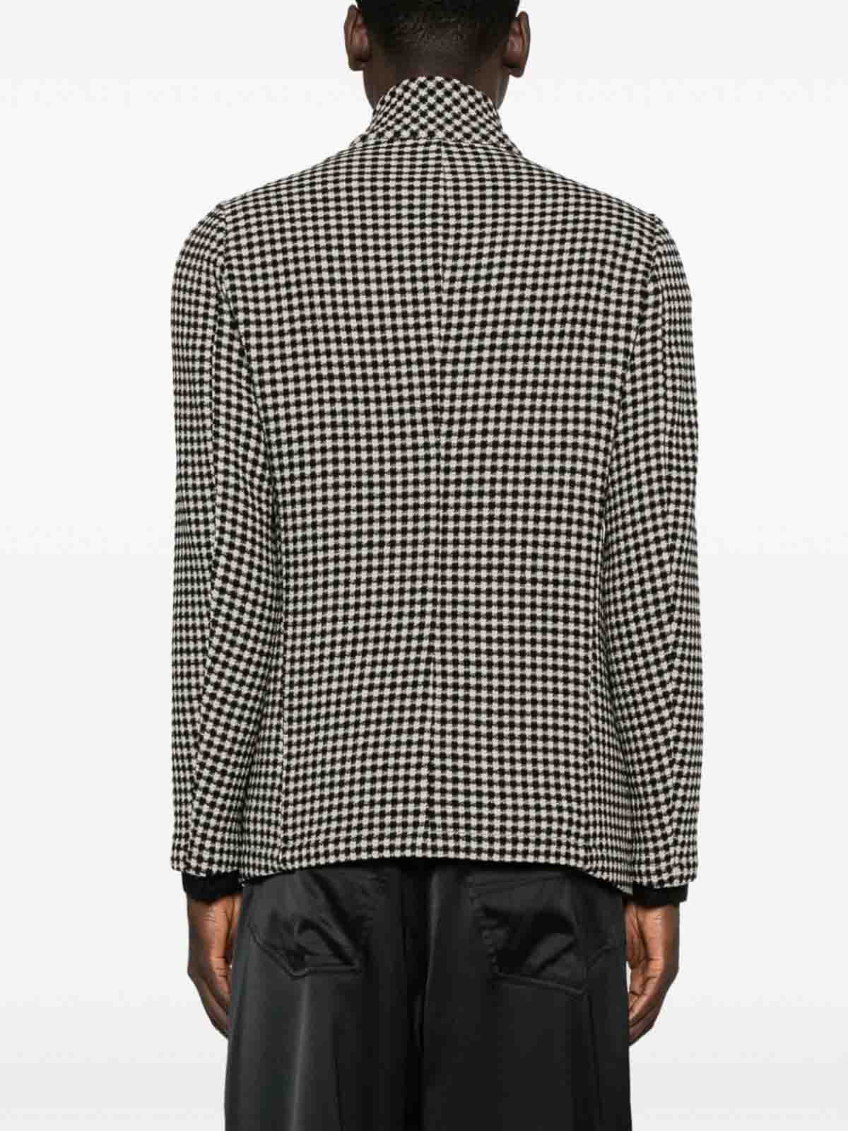 Shop Emporio Armani Wool Blazer Jacket In Black