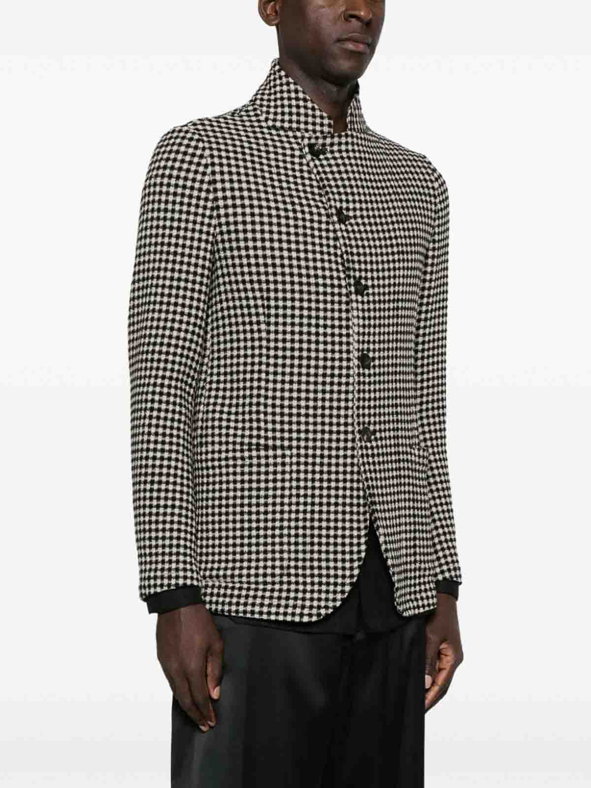 Shop Emporio Armani Wool Blazer Jacket In Black
