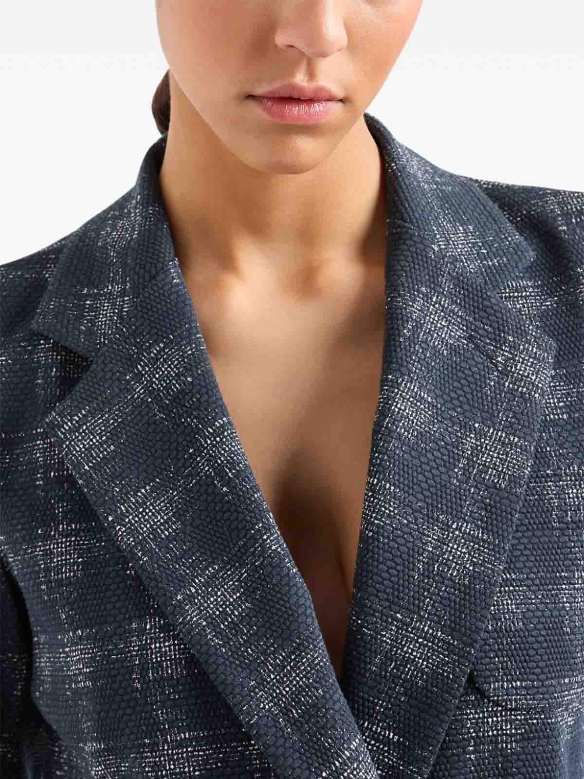 Shop Emporio Armani Cotton Signle-breasted Blazer Jacket In Blue