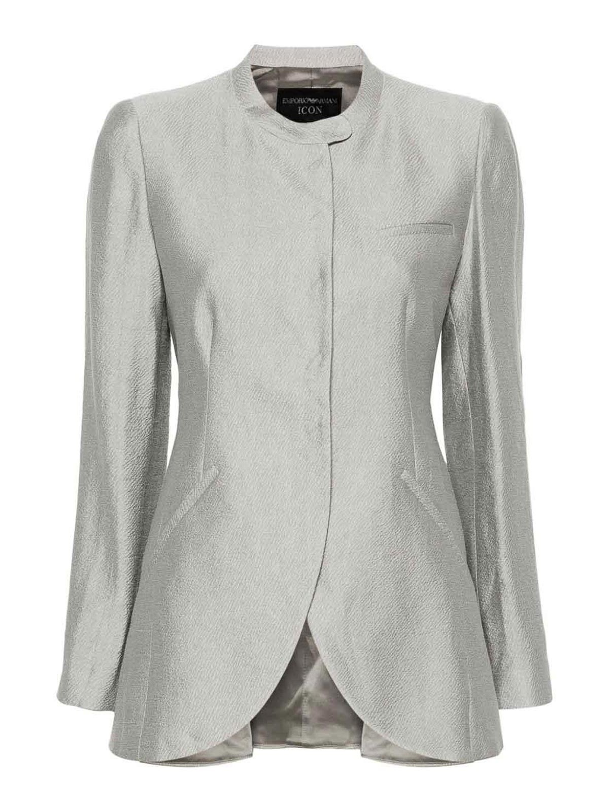 Shop Emporio Armani Blazer Elegante - Gris In Grey