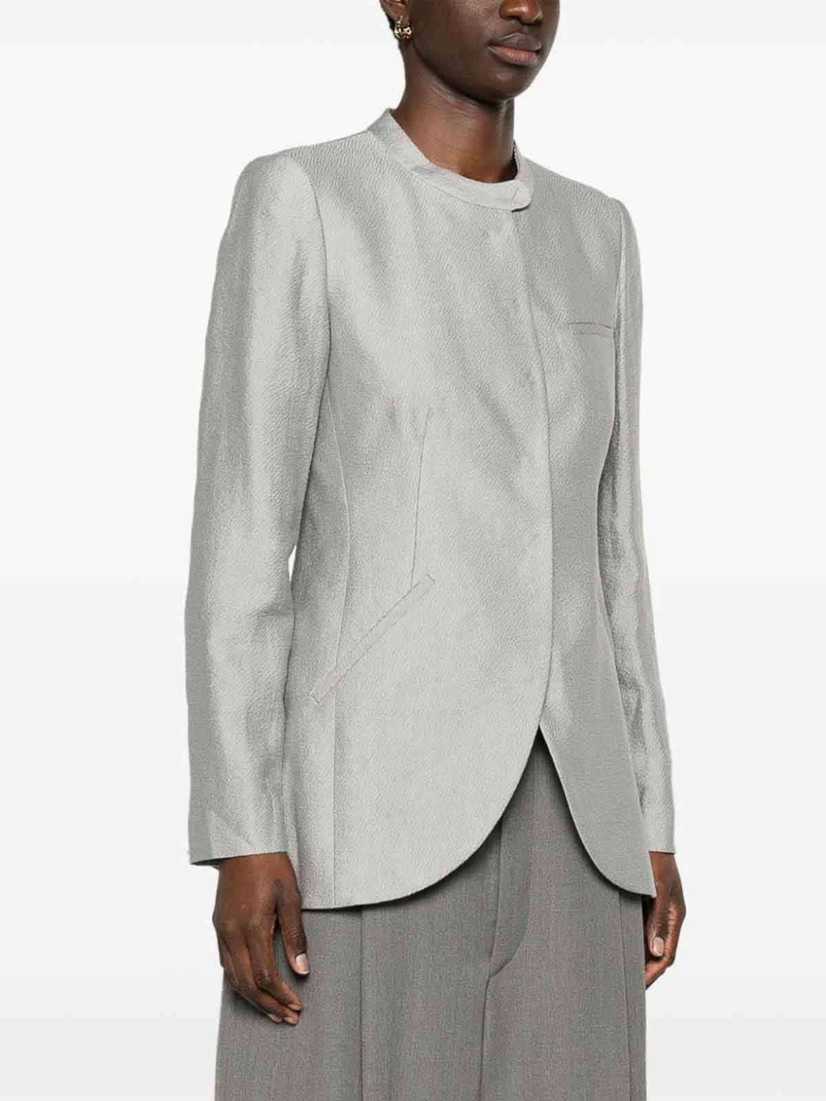 Shop Emporio Armani Blazer Elegante - Gris In Grey