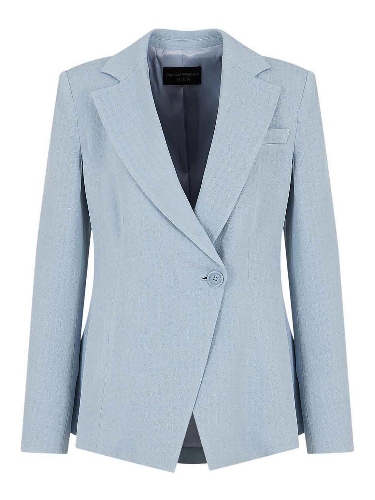 Shop Emporio Armani Single-breasted Blazer Jacket In Blue