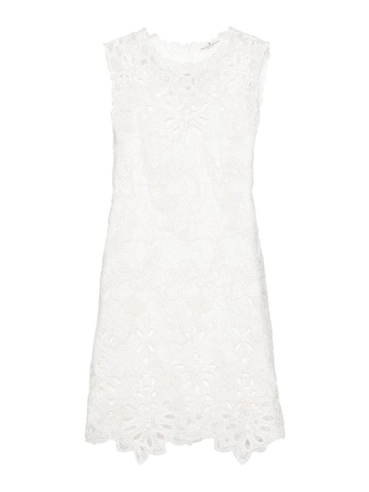 Shop Ermanno Scervino Embroidered Lace Short Dress In White