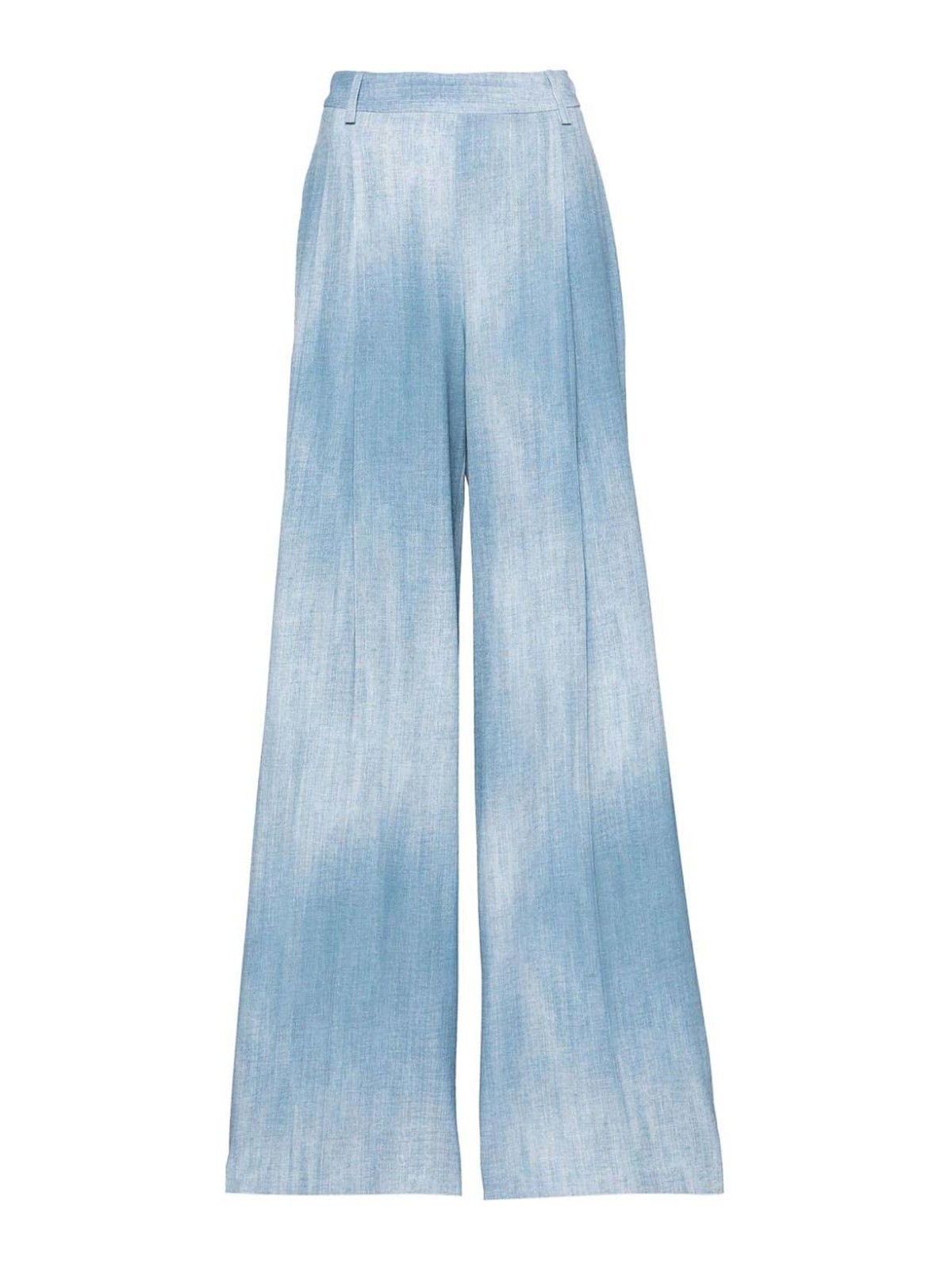Ermanno Scervino Printed Flared Trousers In Blue