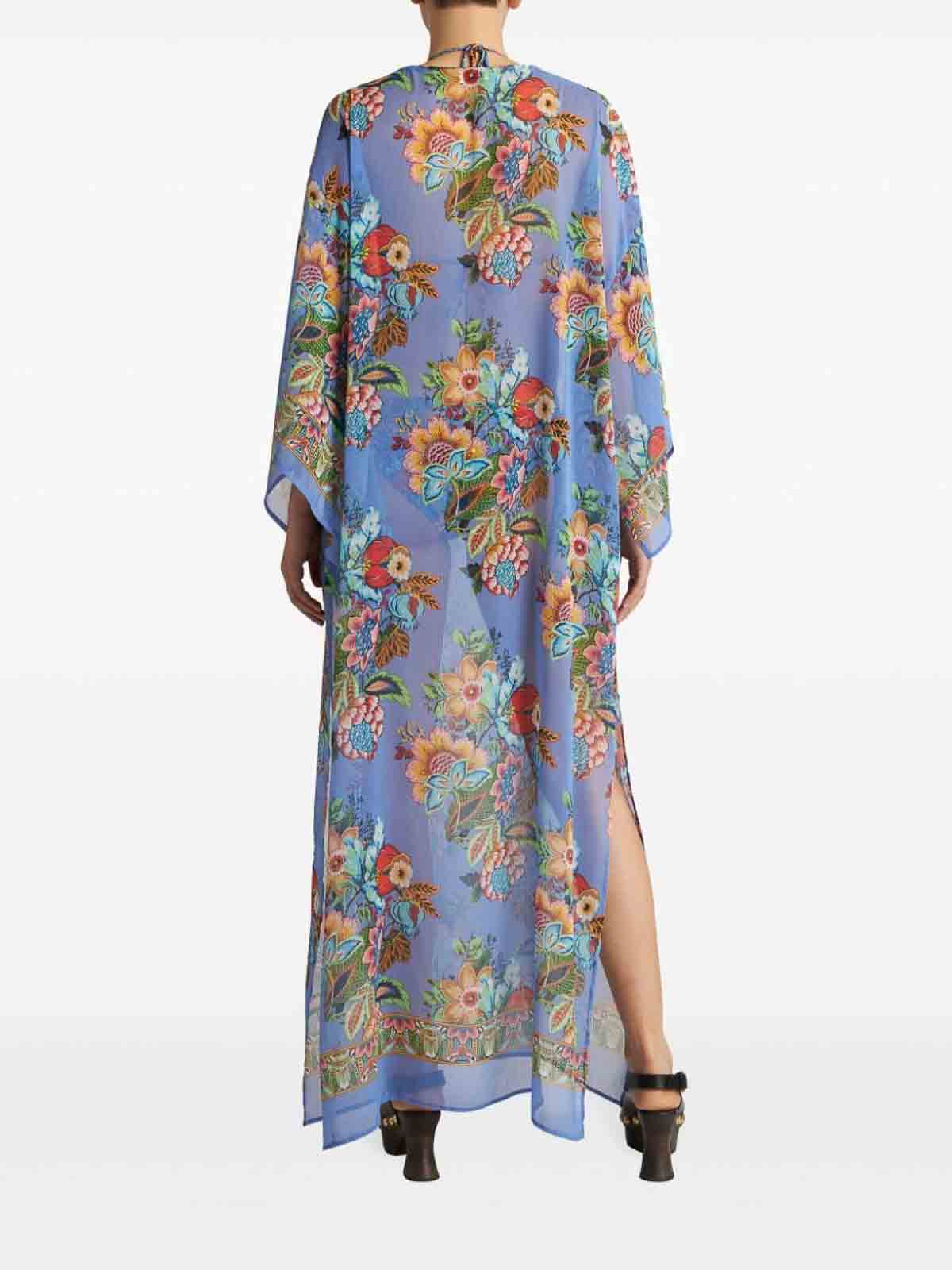 Shop Etro Printed Cover-up Tunic In Blue